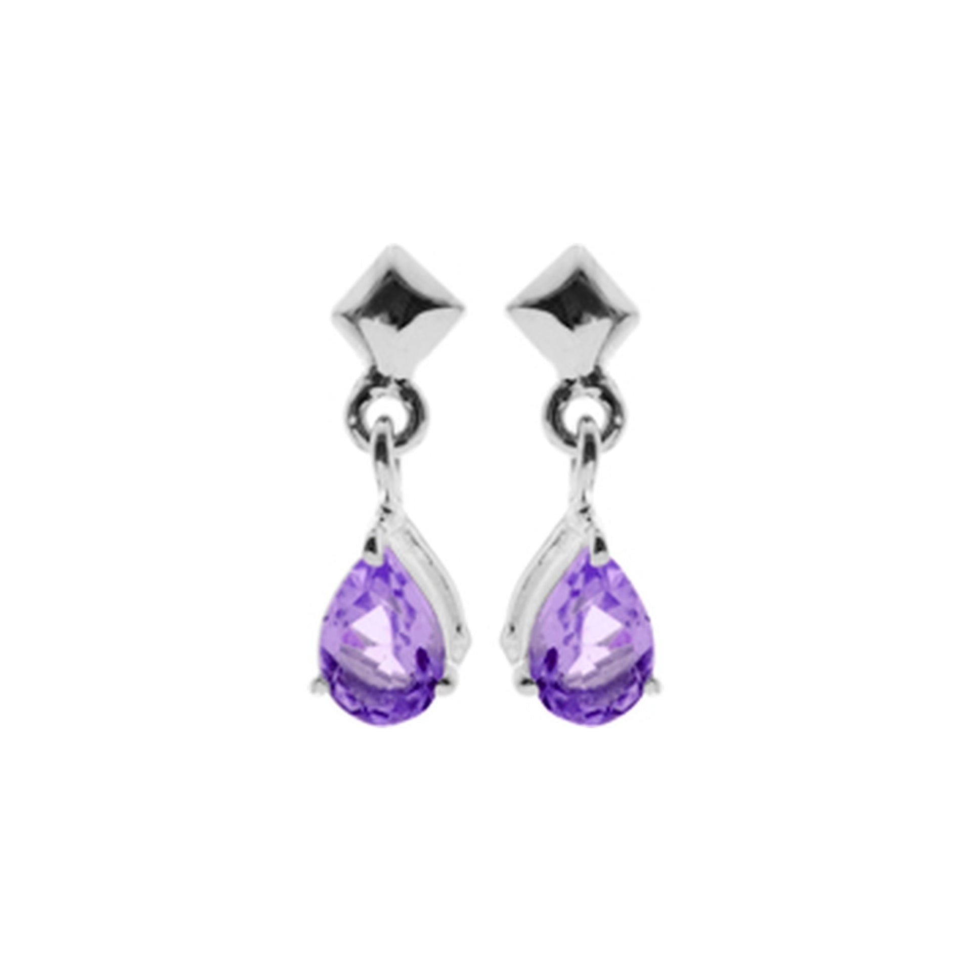 Kara teardrop amethyst stud earrings