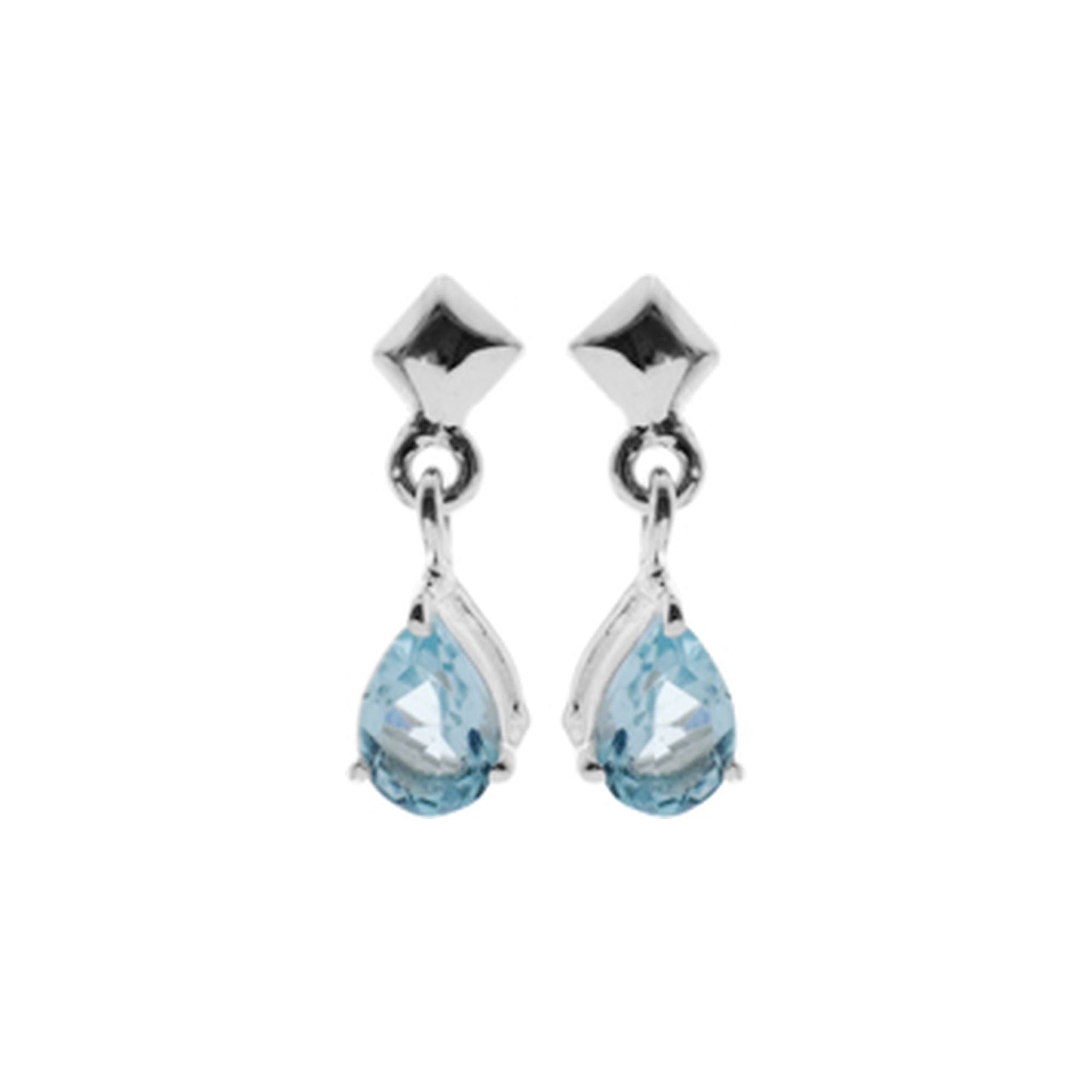 Kara teardrop blue topaz stud earrings