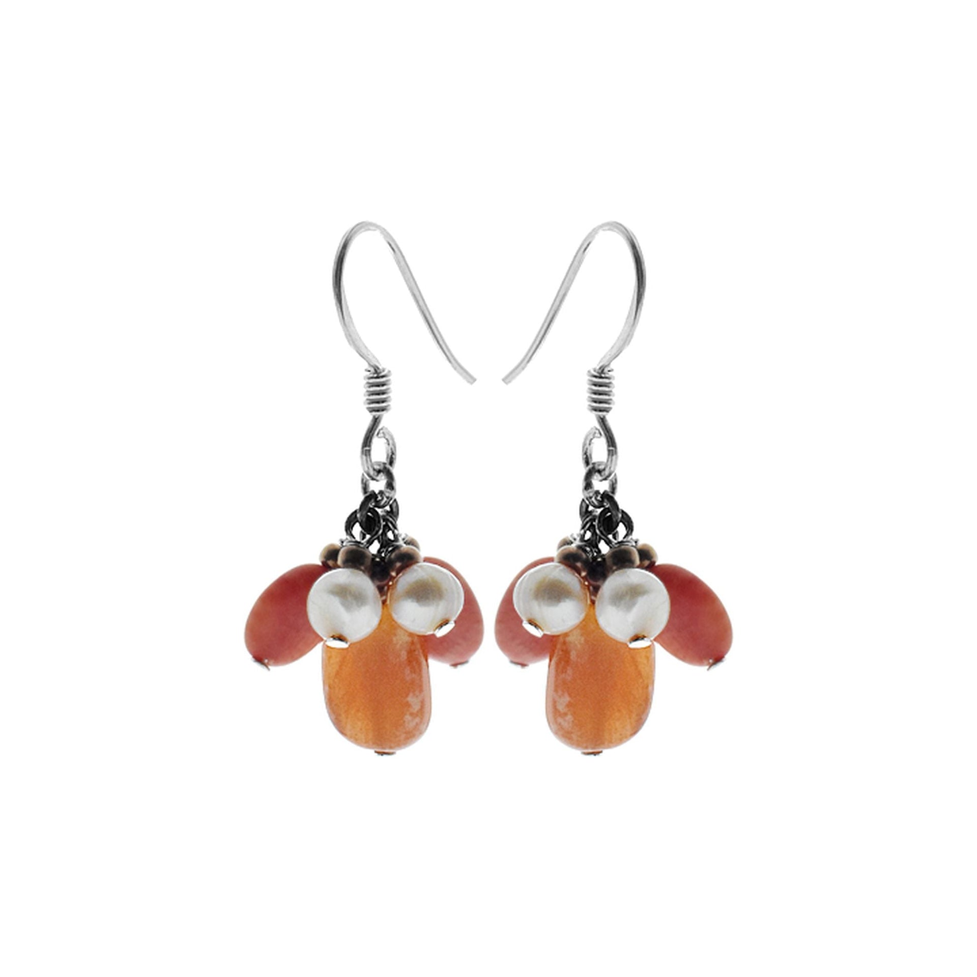 Chloe carnelian, pearl & coral earrings