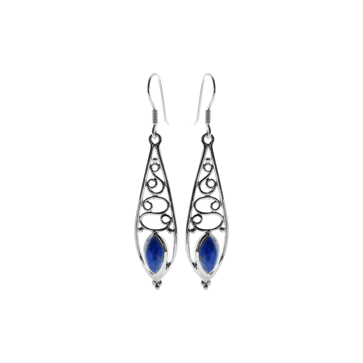 Ivy swirl ellipse lapis earrings