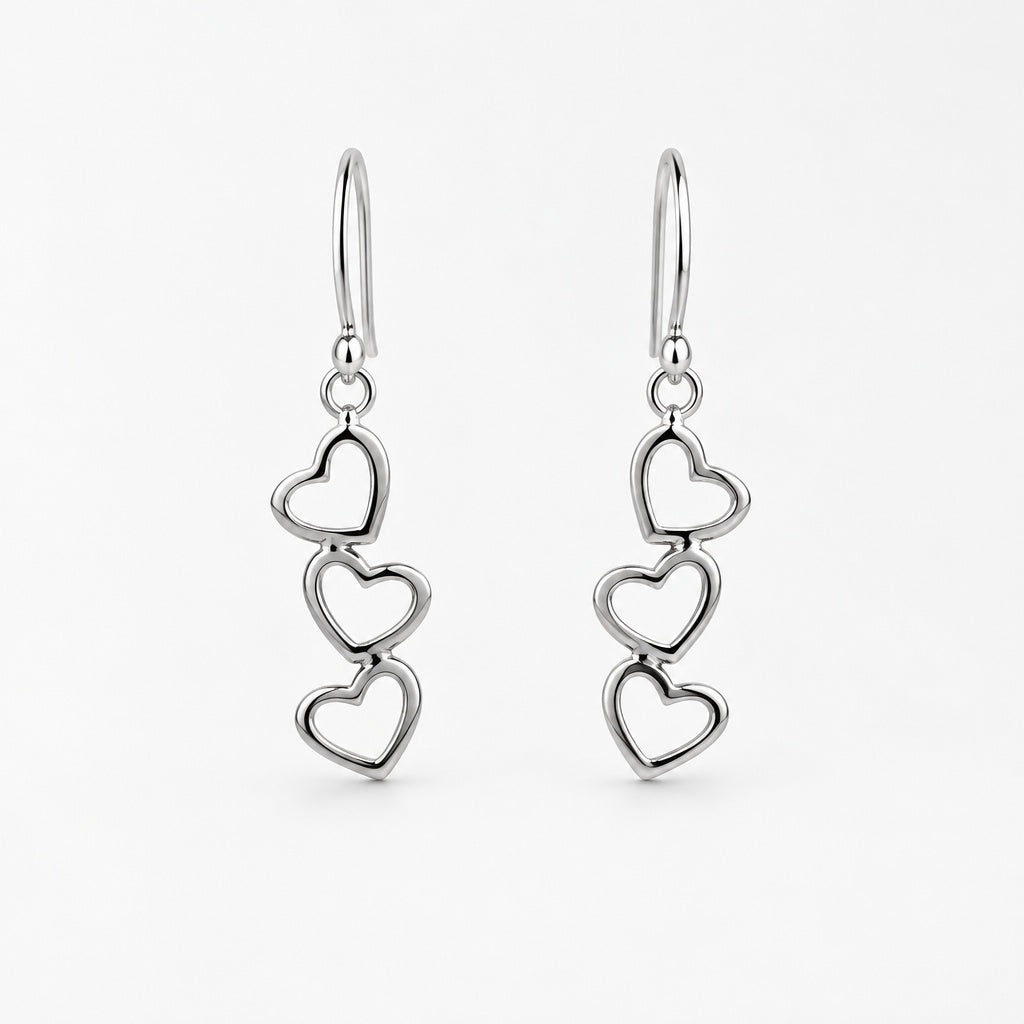 Lily triple heart earrings