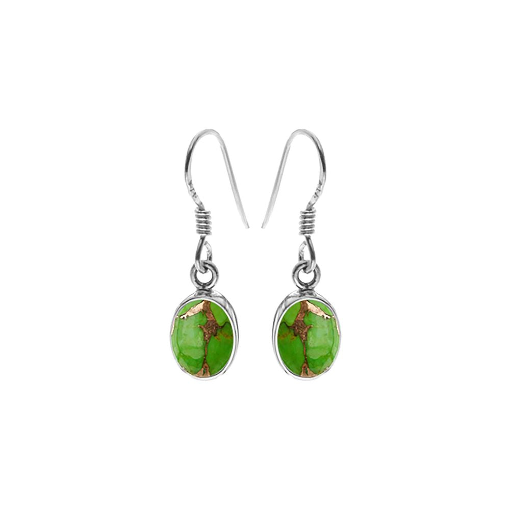 Samira green mohave turquoise oval drop earrings