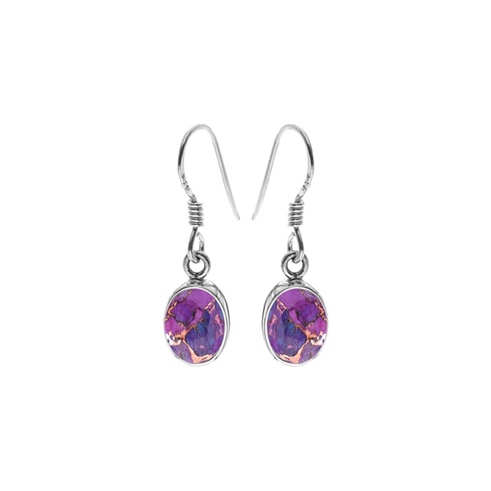 Samira purple mohave turquoise oval drop earrings