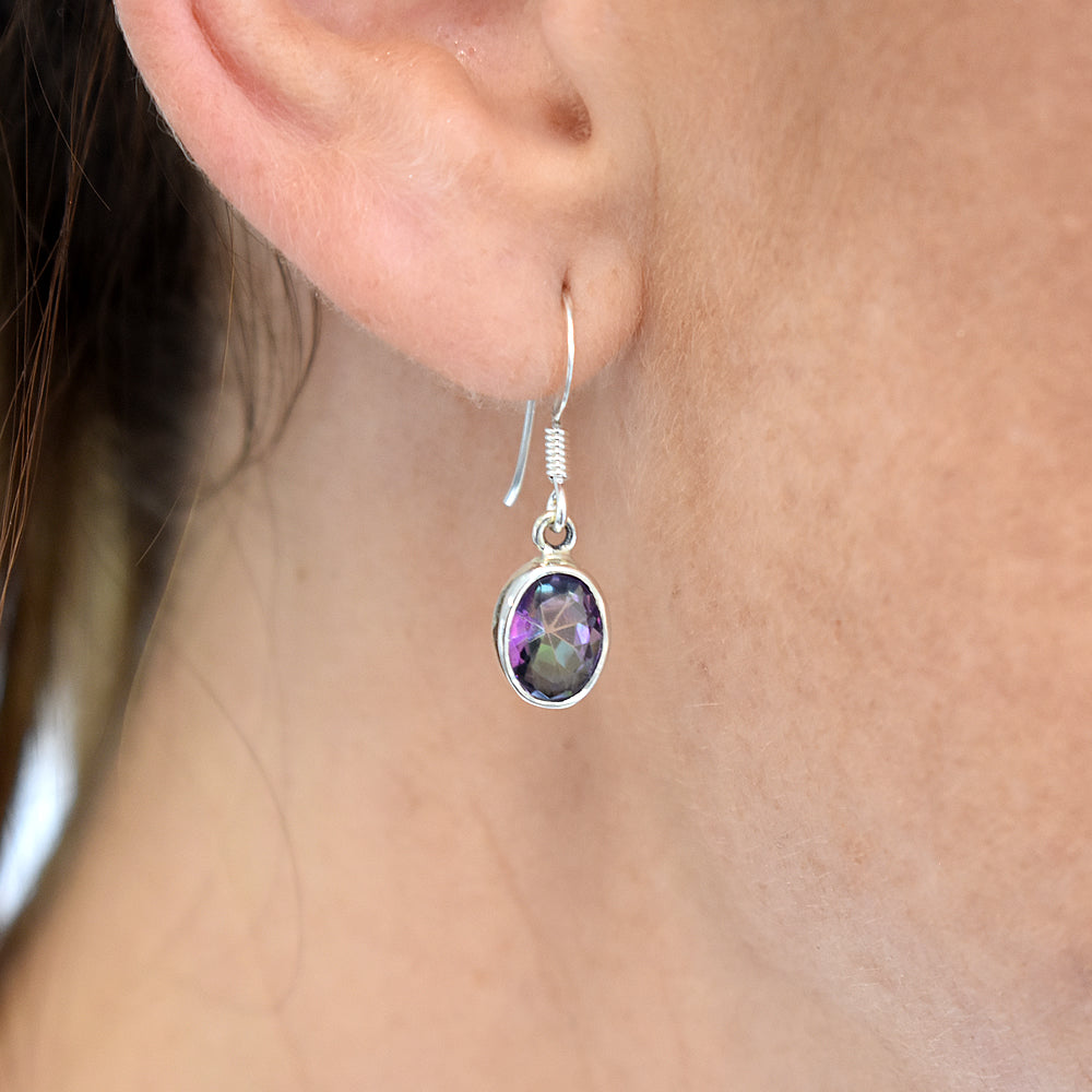 Samira mystic topaz oval drop earrings