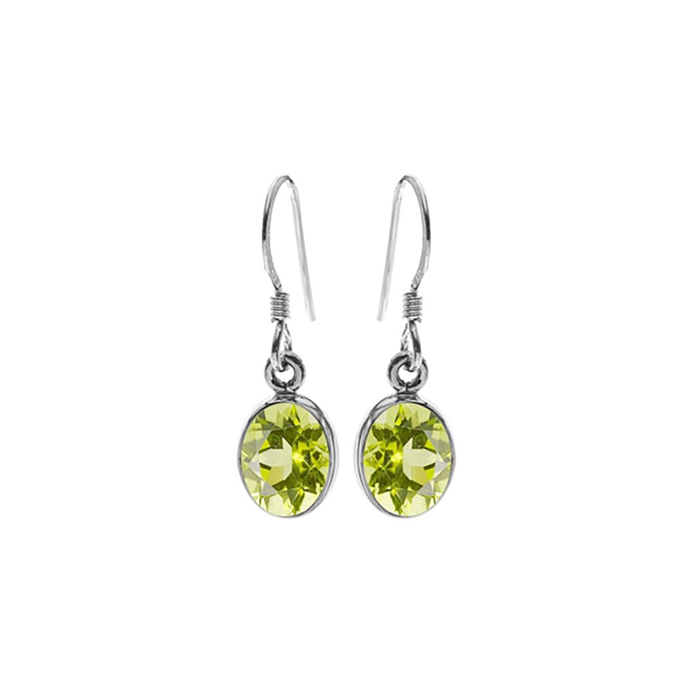 Samira peridot facet oval drop earrings