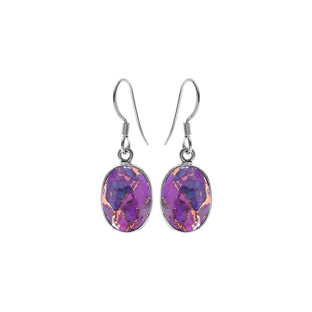 Bridget large oval purple mohave turquoise earring