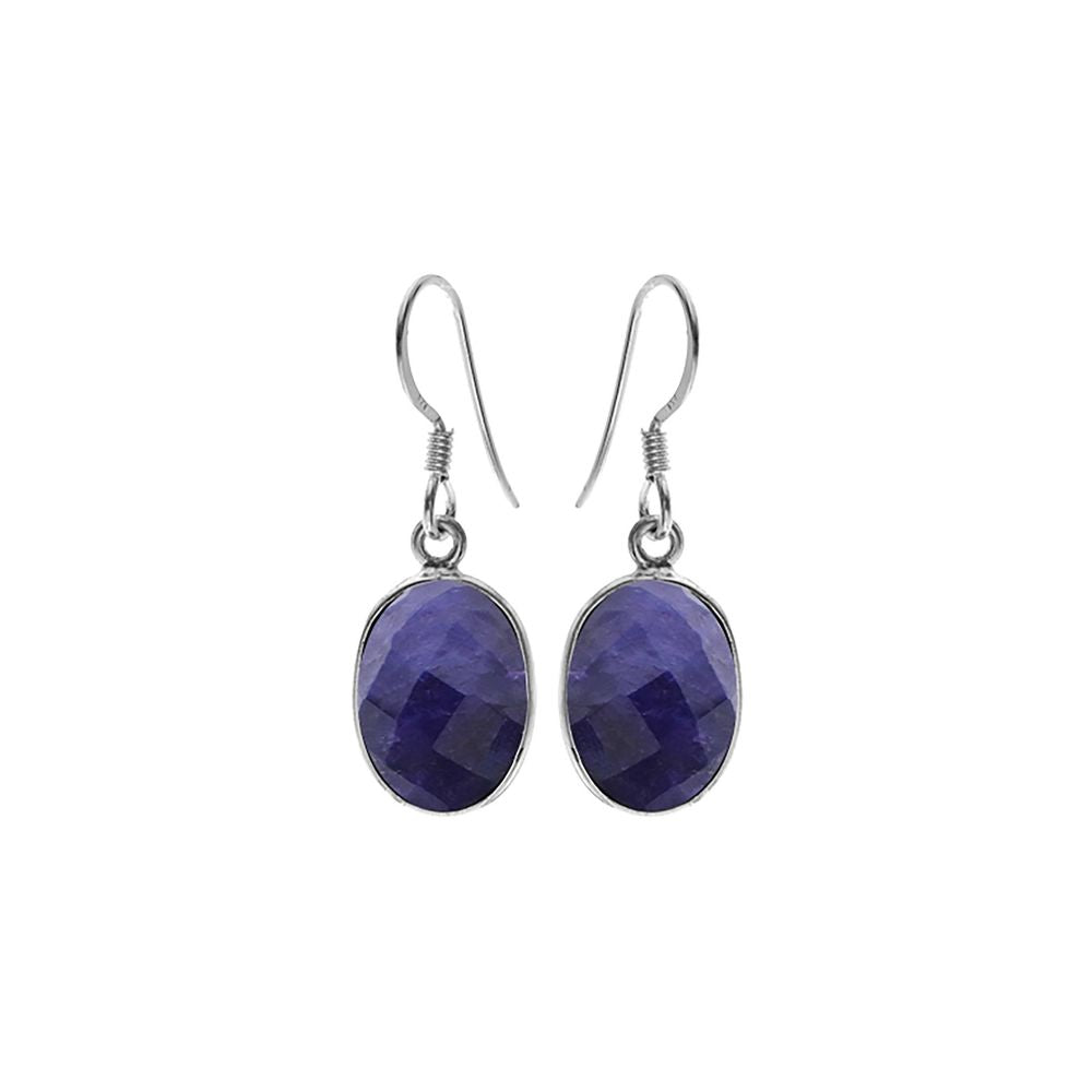 Bridget large oval sapphire quartz earrings
