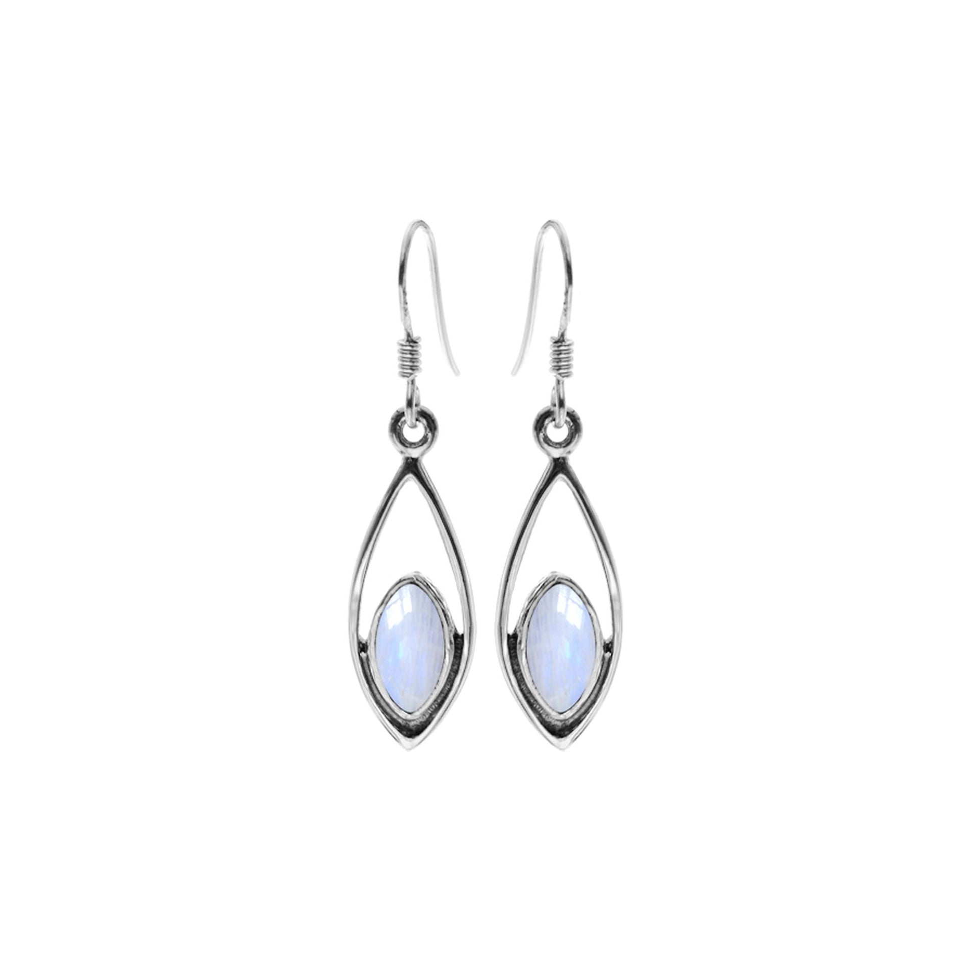 Ivy marquis rainbow moonstone earrings