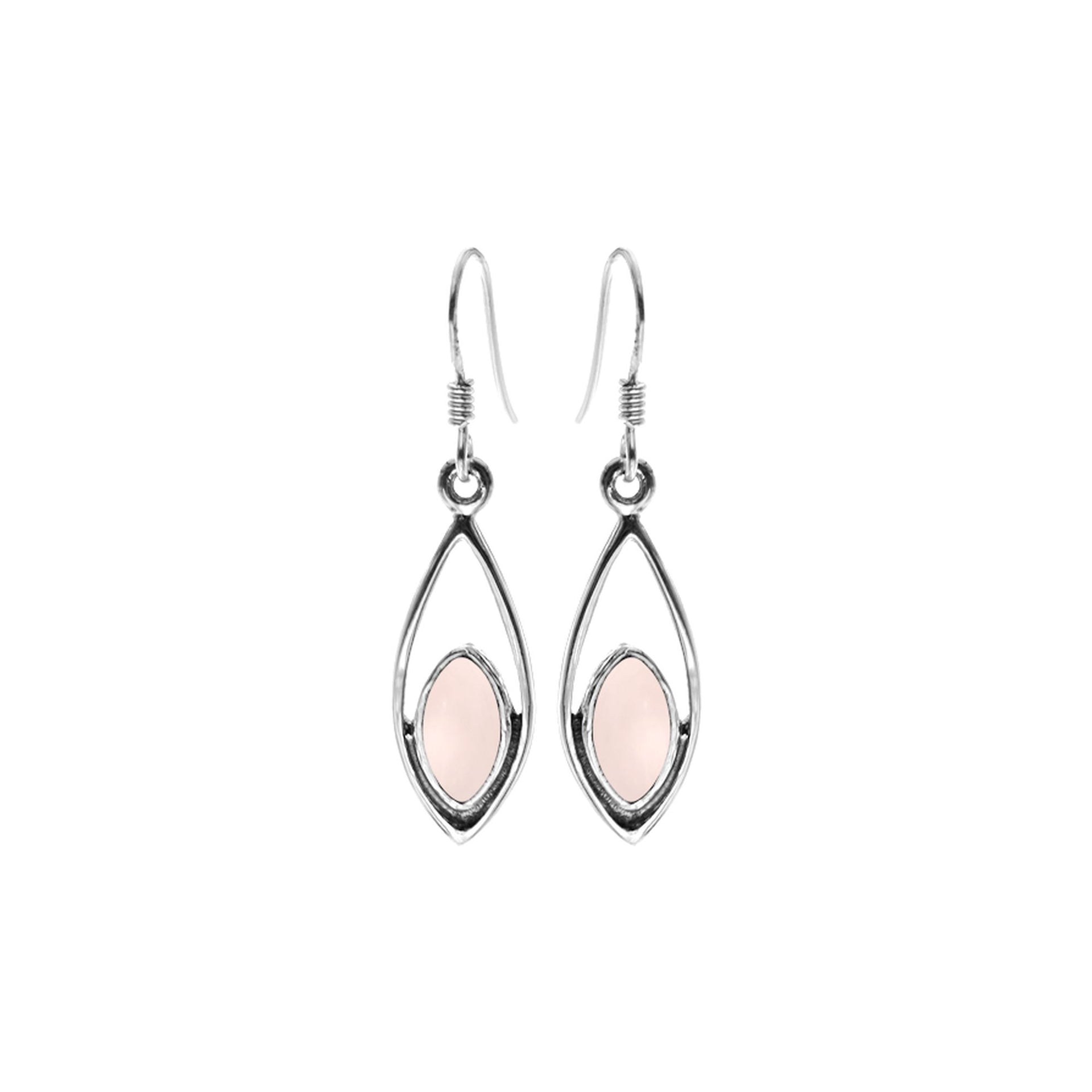 Ivy marquis rose quartz earrings