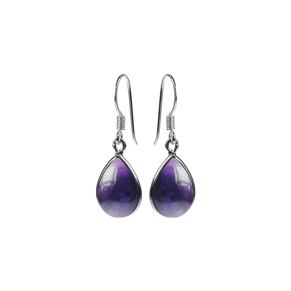 Bridget large teardrop amethyst earrings