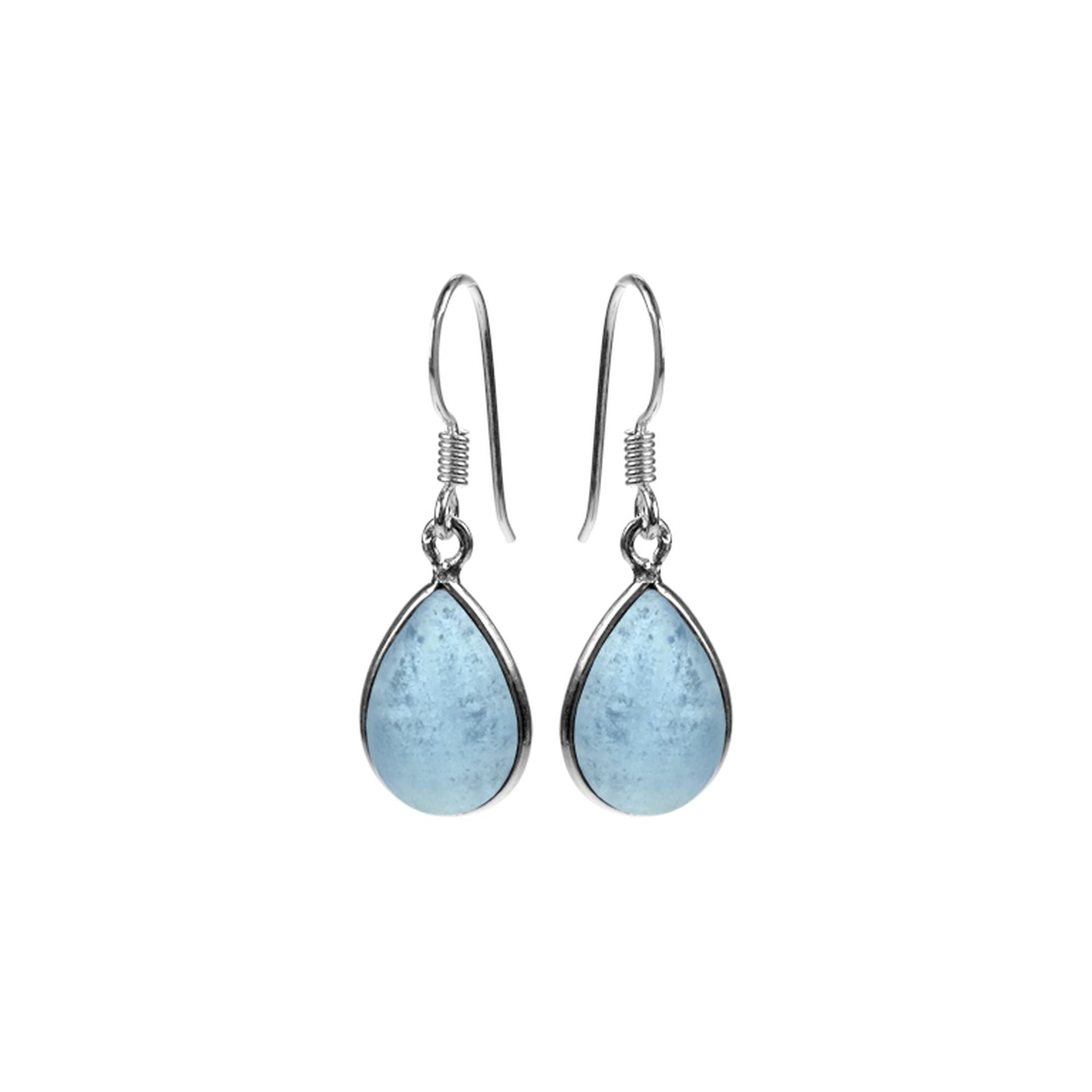 Bridget large teardrop aquamarine earrings