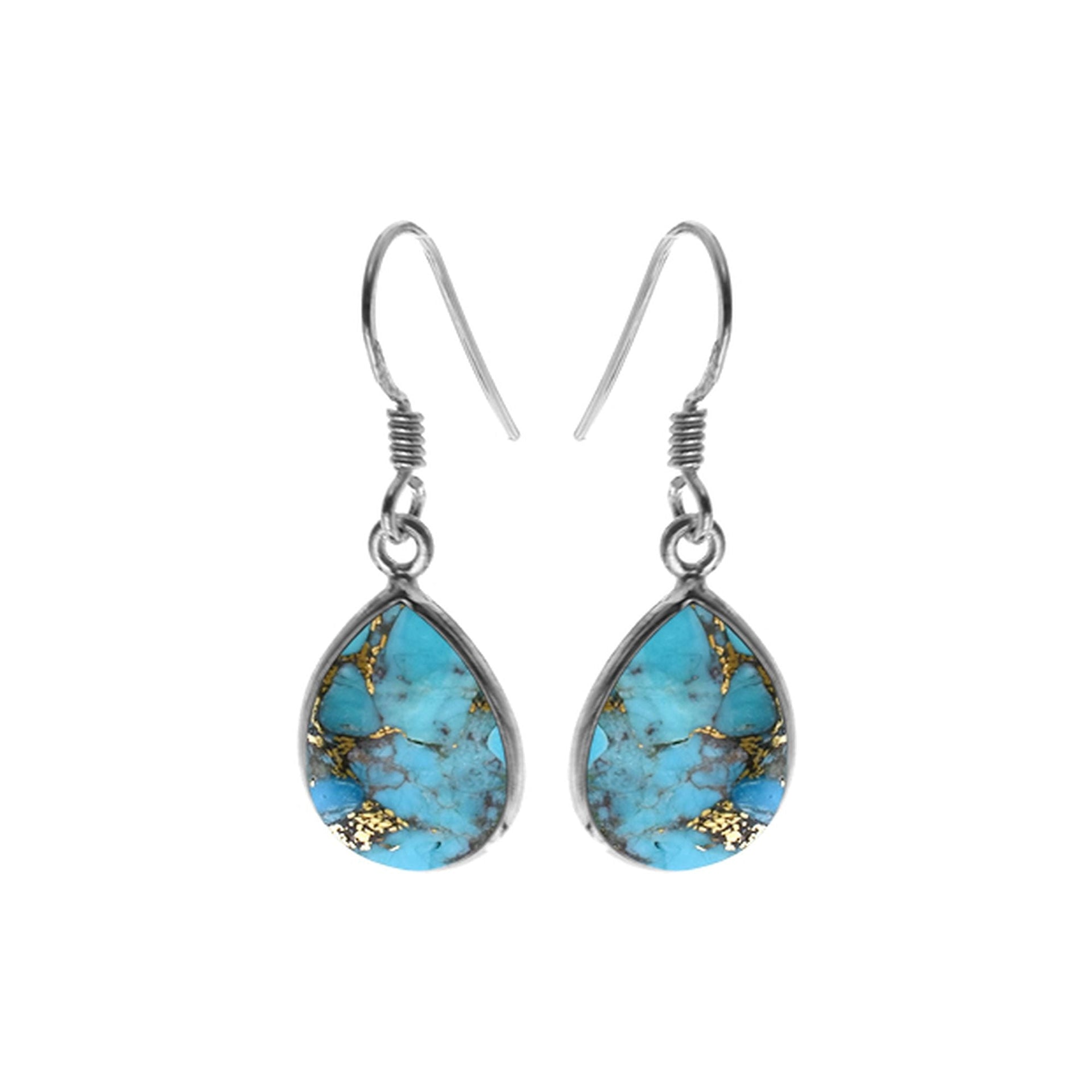 Bridget large teardrop blue mohave turquoise earrings