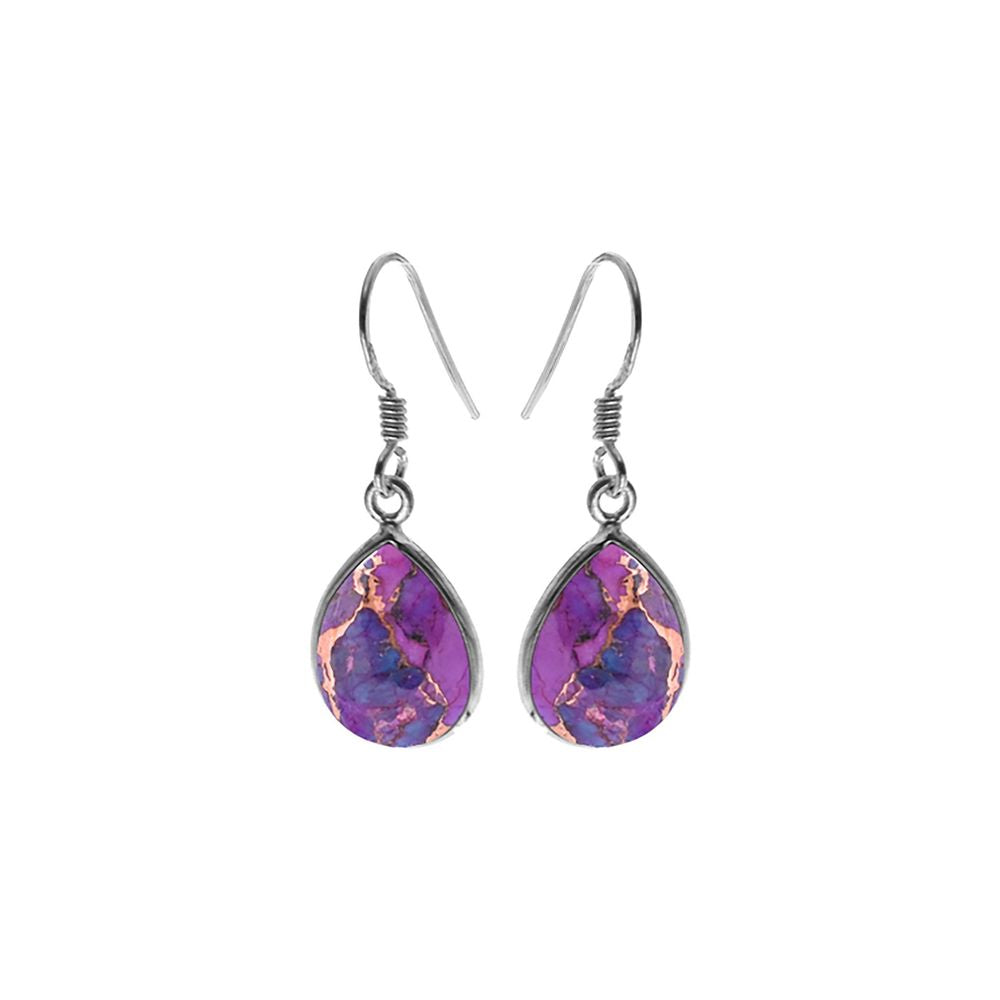 Bridget large teardrop purple mohave turquoise earrings
