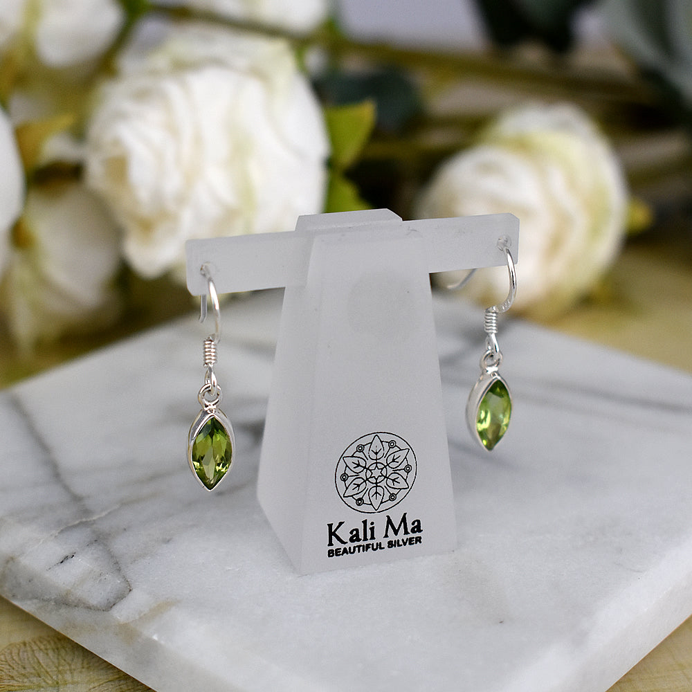 Samira small marquis peridot earrings