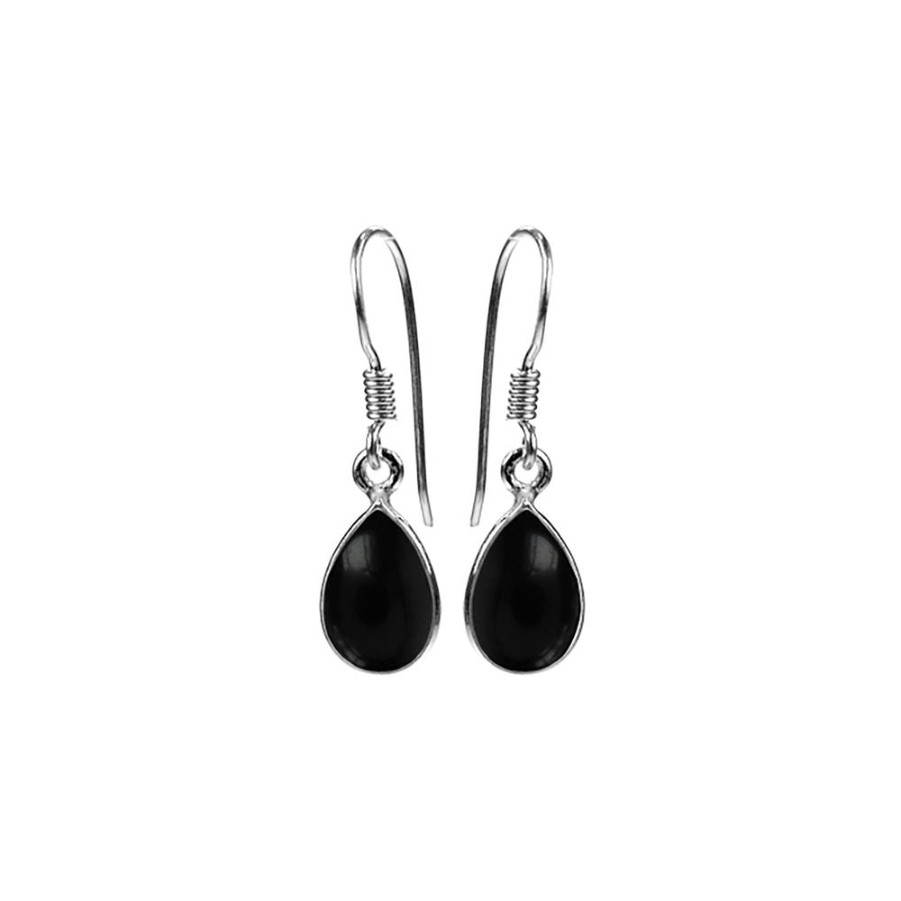 Bridget small teardrop black onyx earrings