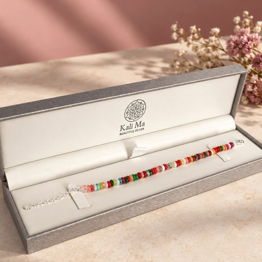 Jaelyn multi-coloured disc bracelet