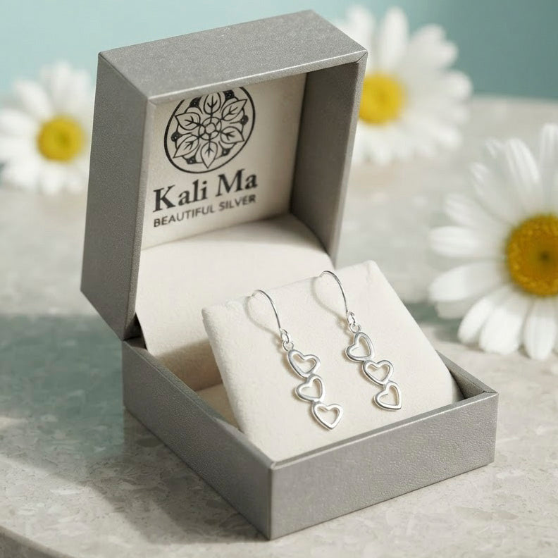 Lily triple heart earrings