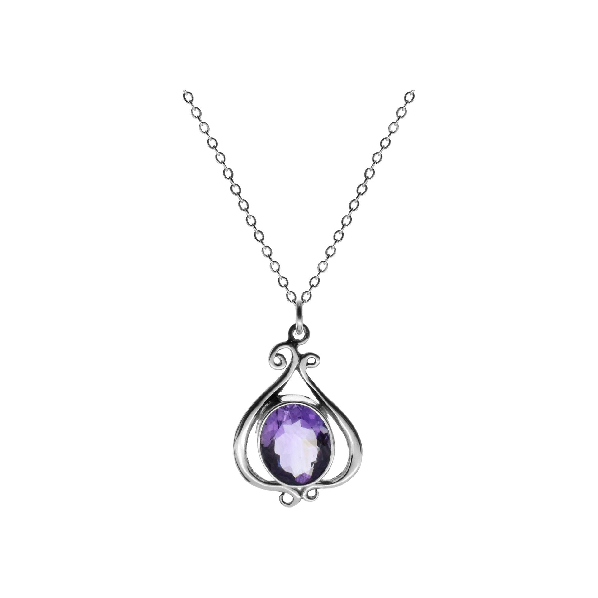 Chloe vine surround amethyst necklace