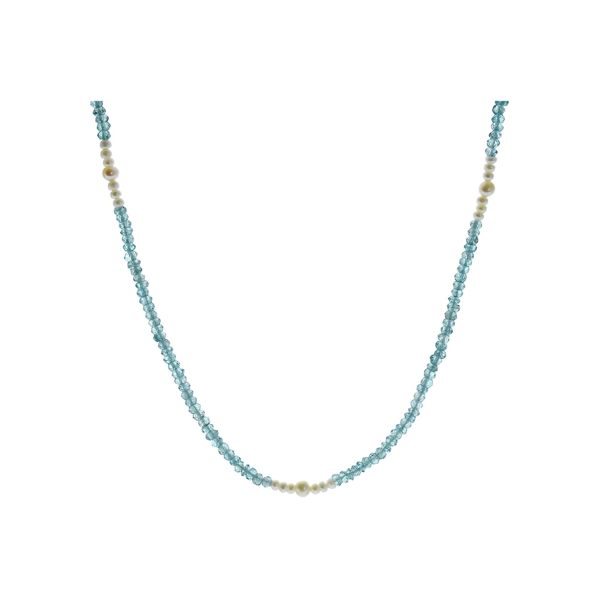 Chloe aquamarine necklace with pearls
