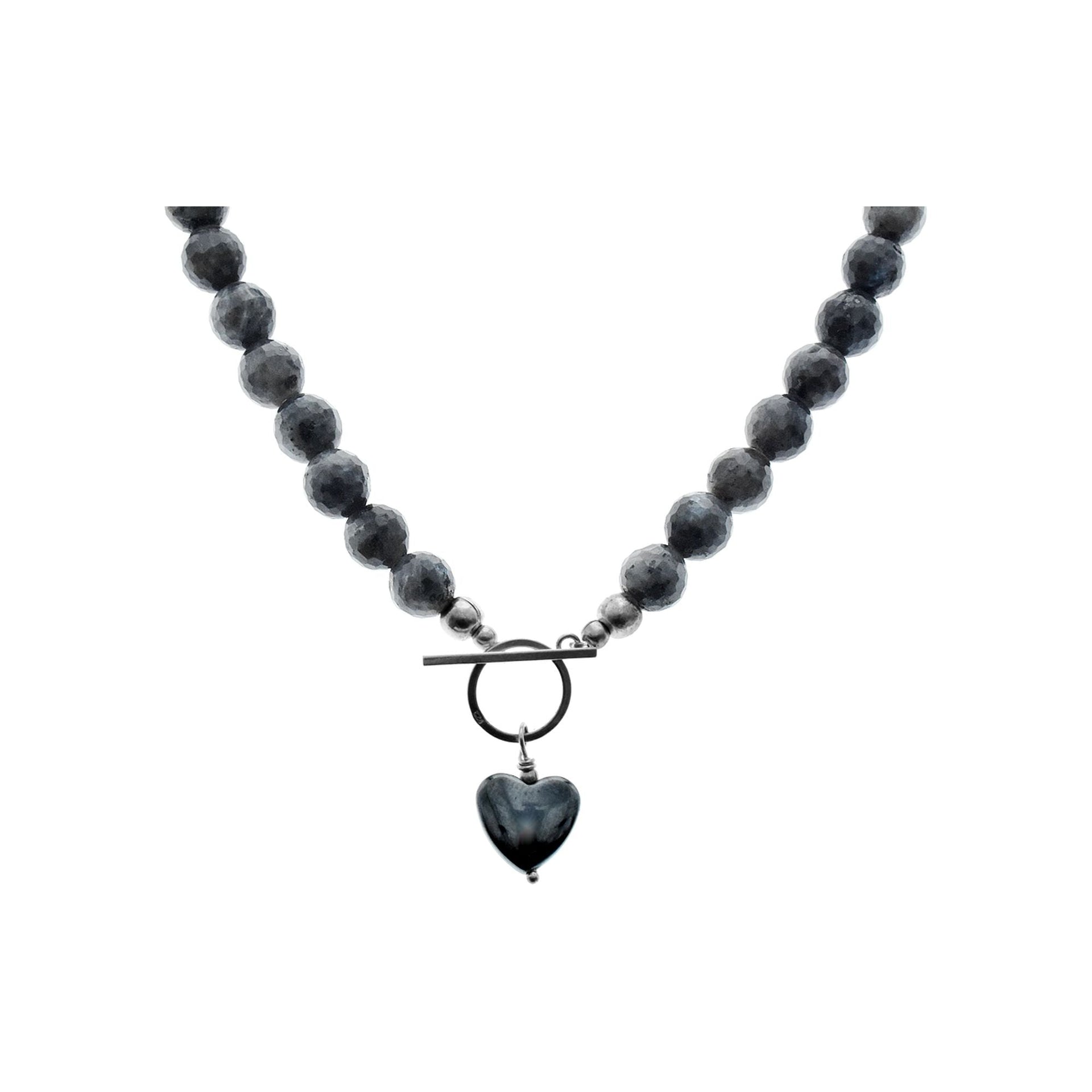Chloe labradorite beaded necklace with hematite