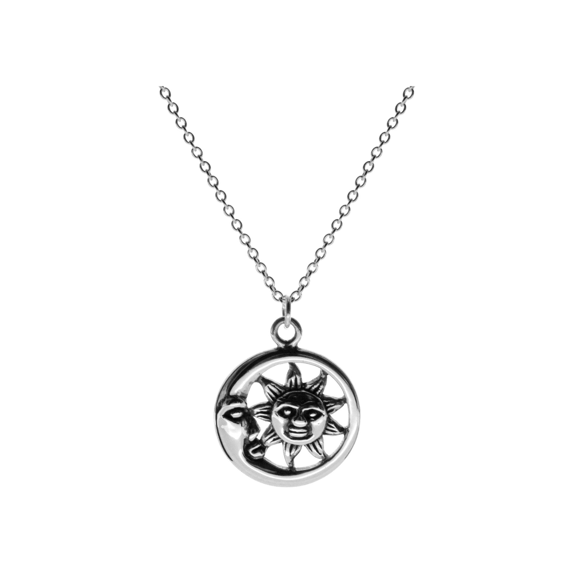 Chloe sun face & man in the moon necklace