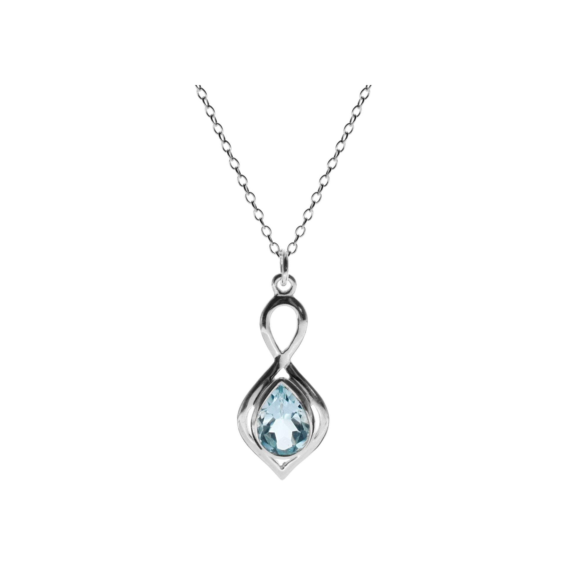 Chloe dart shaped blue topaz necklace