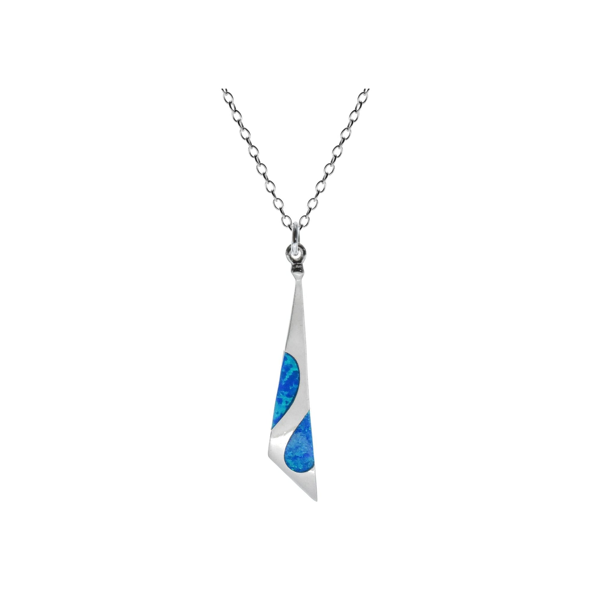 Chloe irregular triangle blue opalique necklace