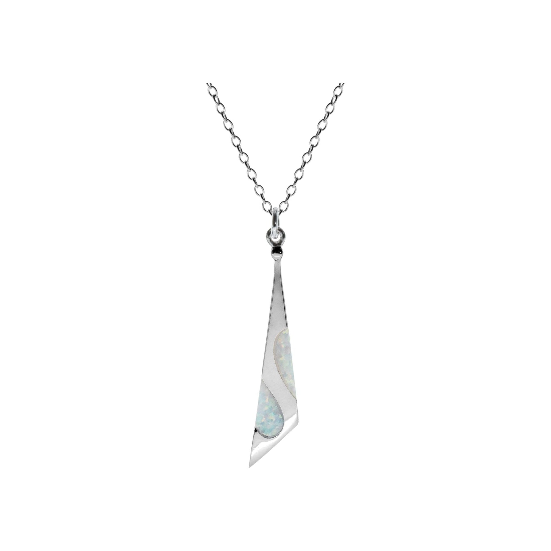 Chloe irregular triangle white opalique necklace