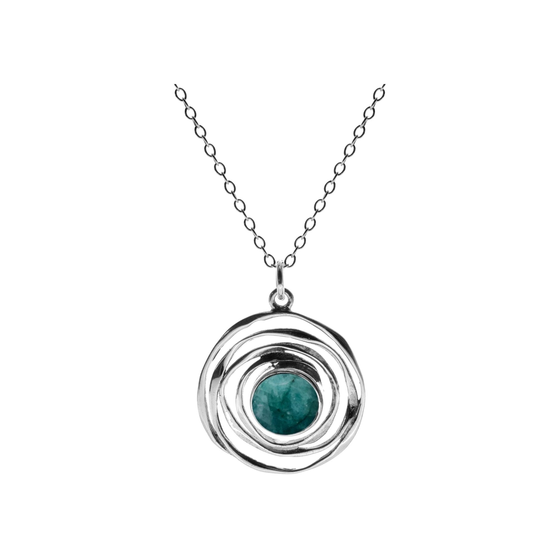 Chloe irregular spiral with emerald quartz necklace
