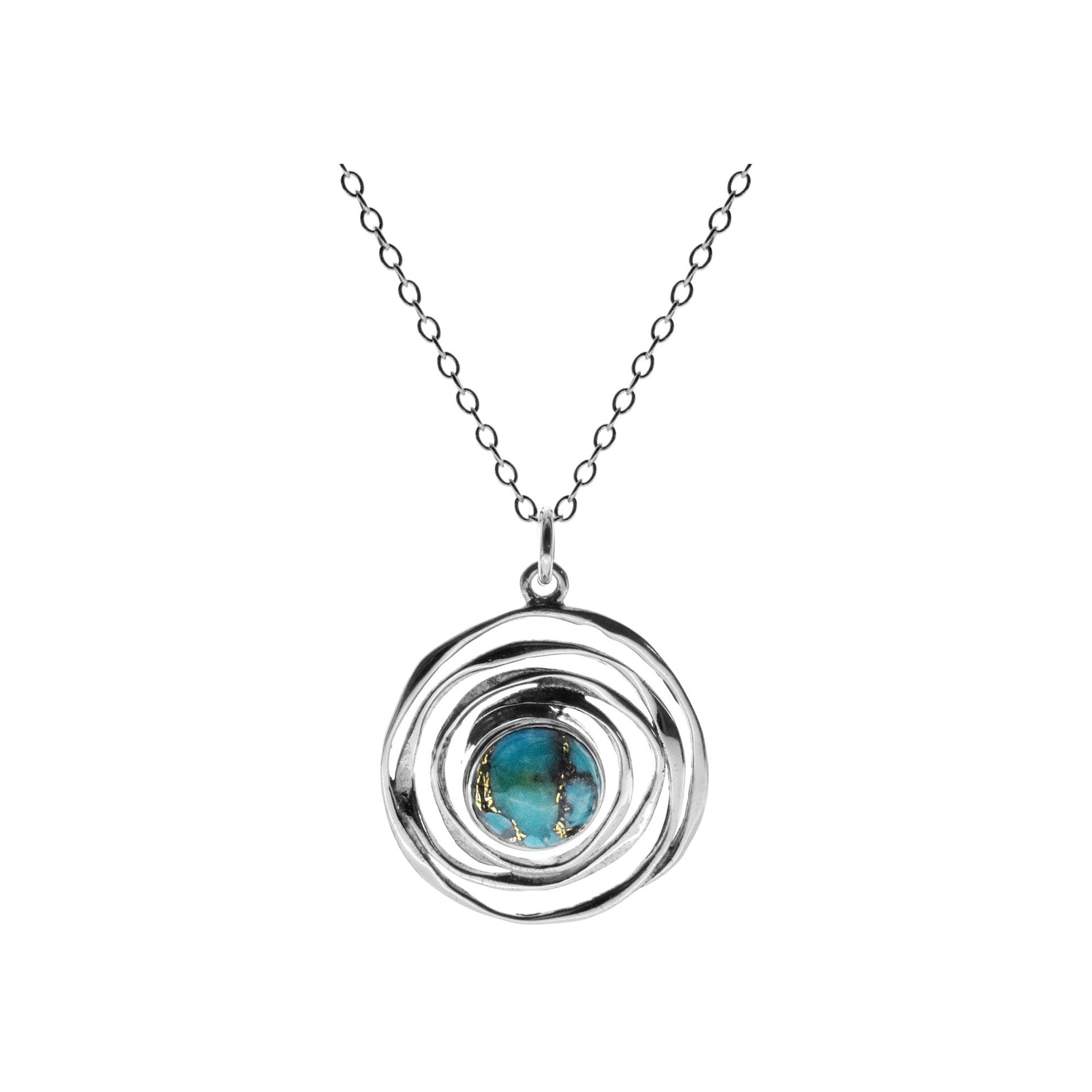 Chloe irregular spiral with blue mohave necklace
