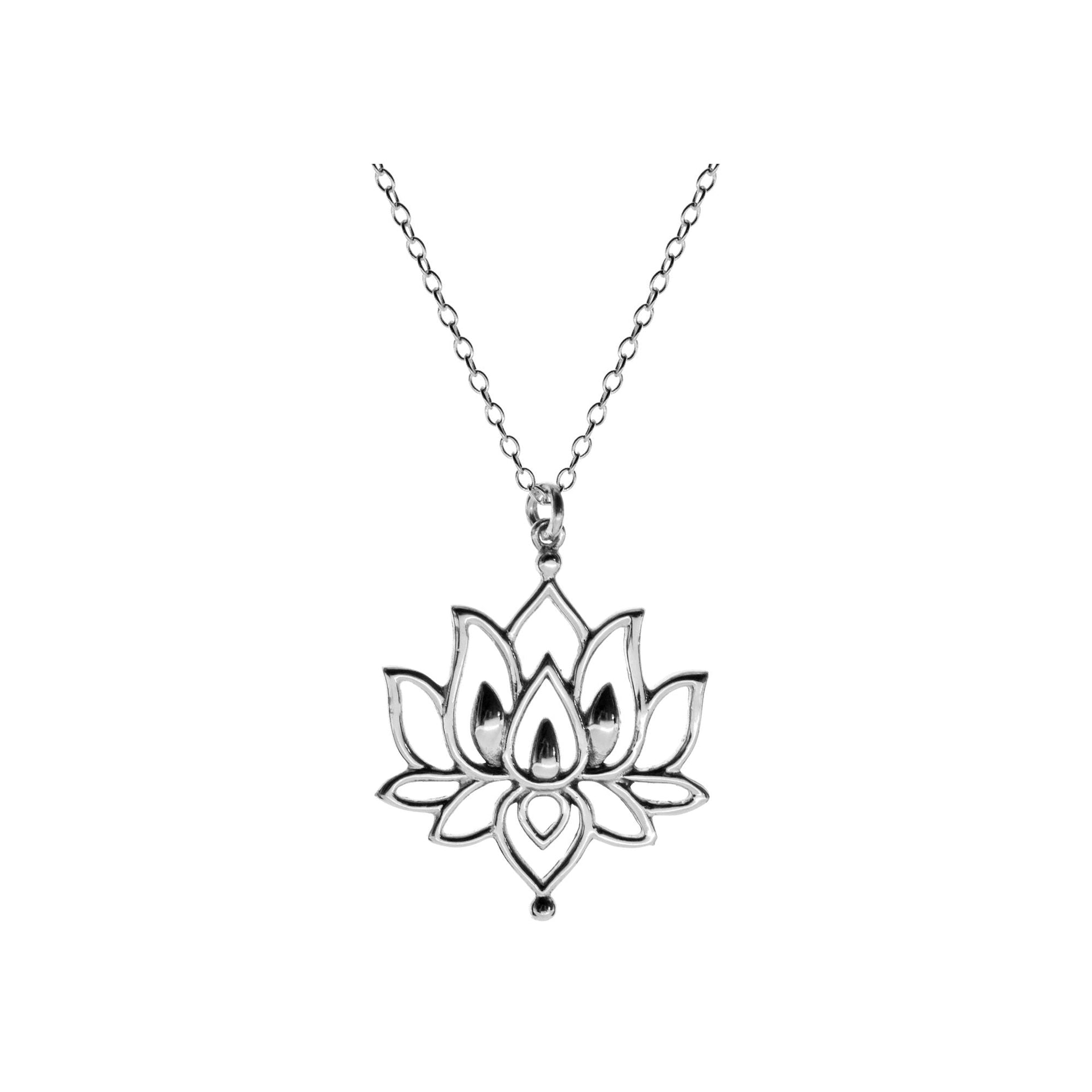 Chloe open lotus flower necklace