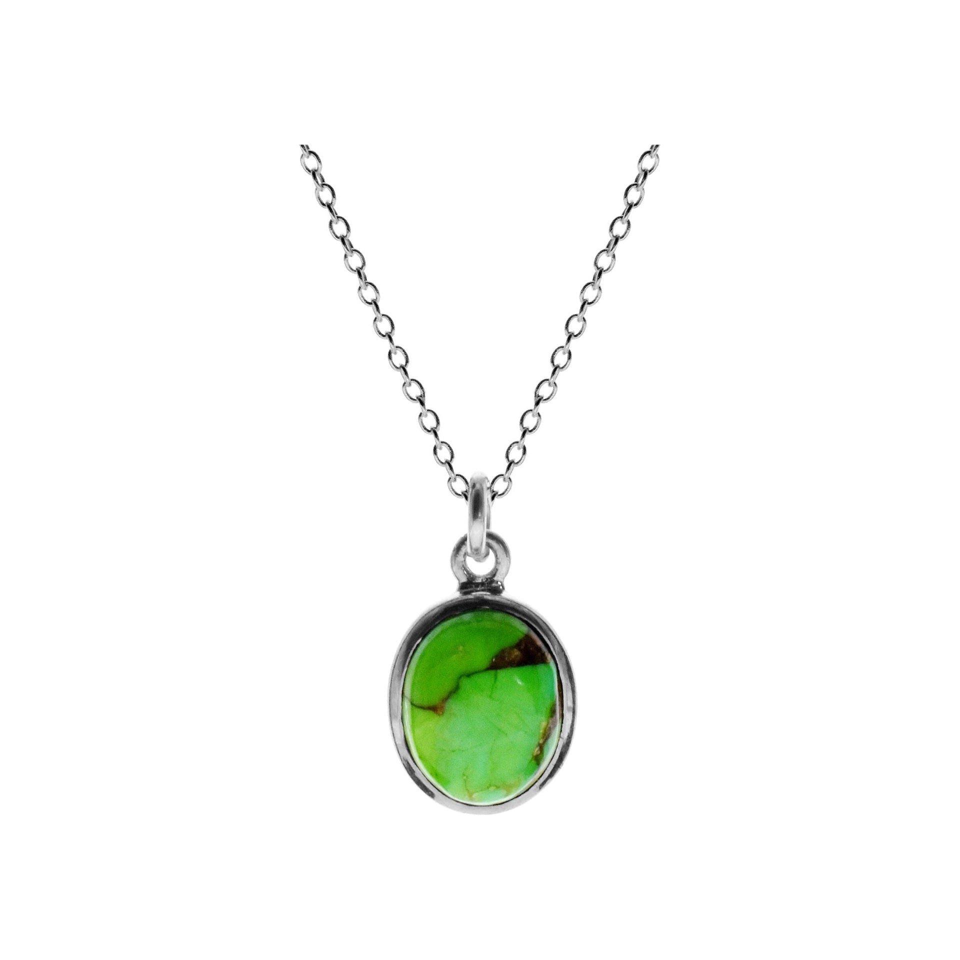 Chloe simple oval green mohave necklace