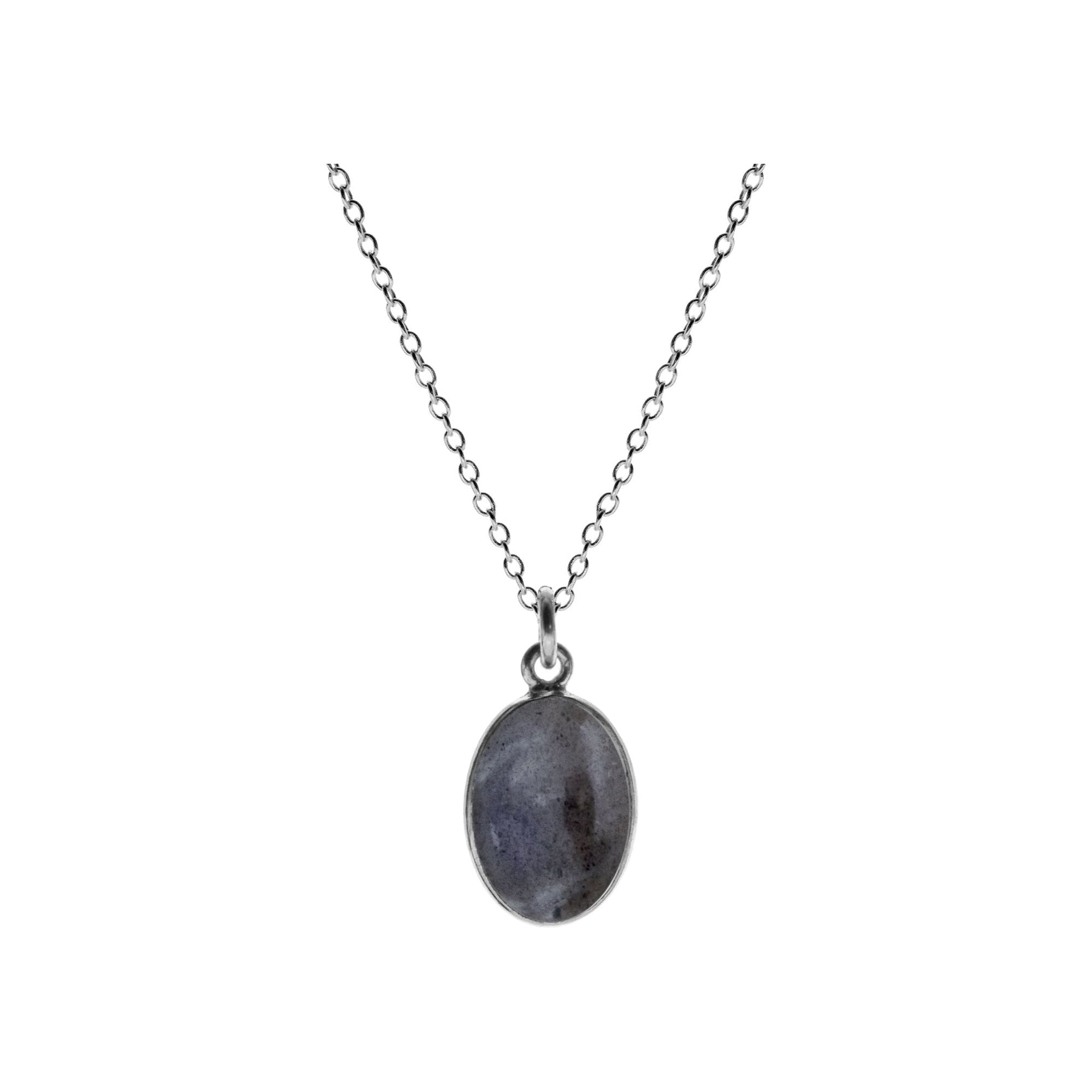 Chloe oval labradorite necklace