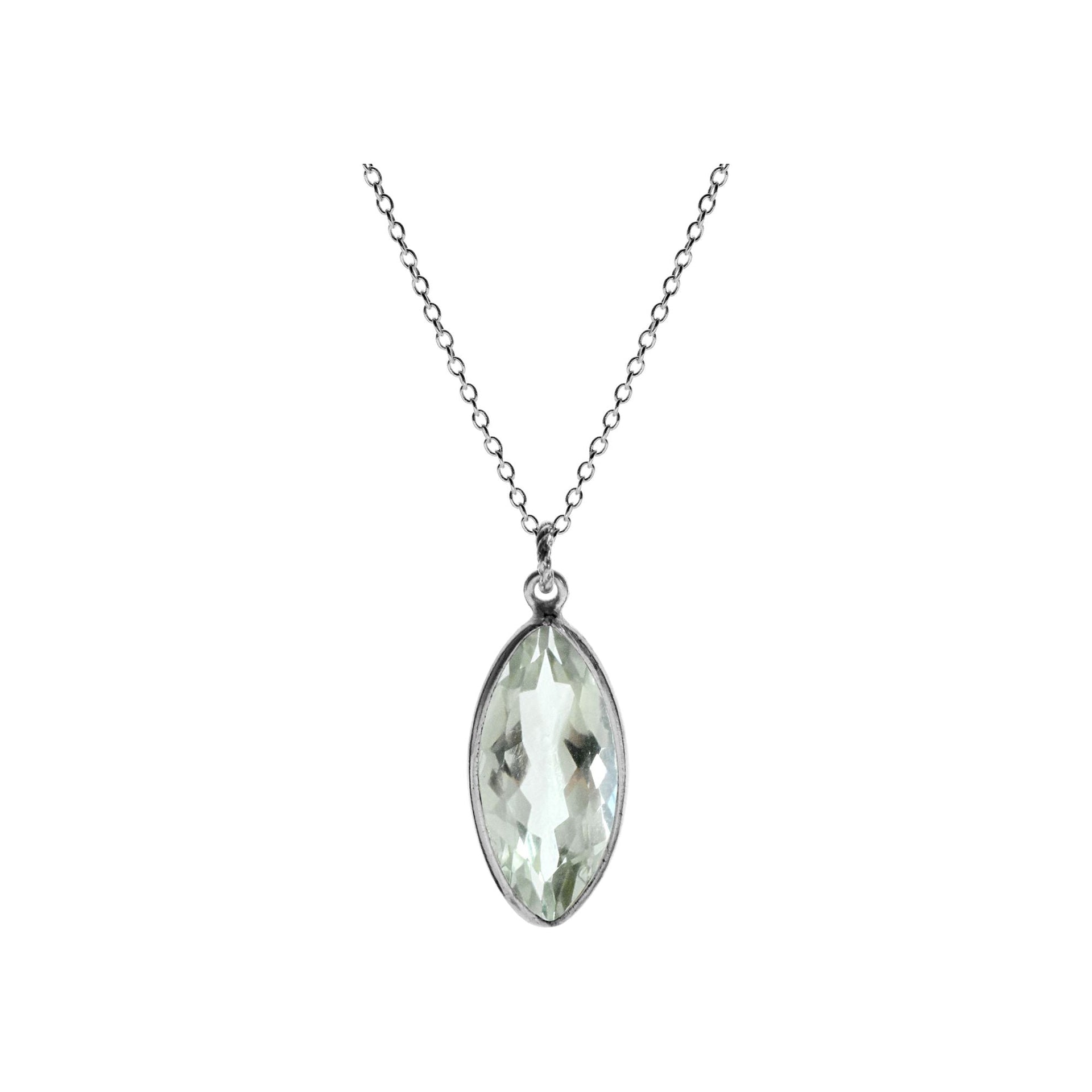 Bridget large marquis green amethyst necklace