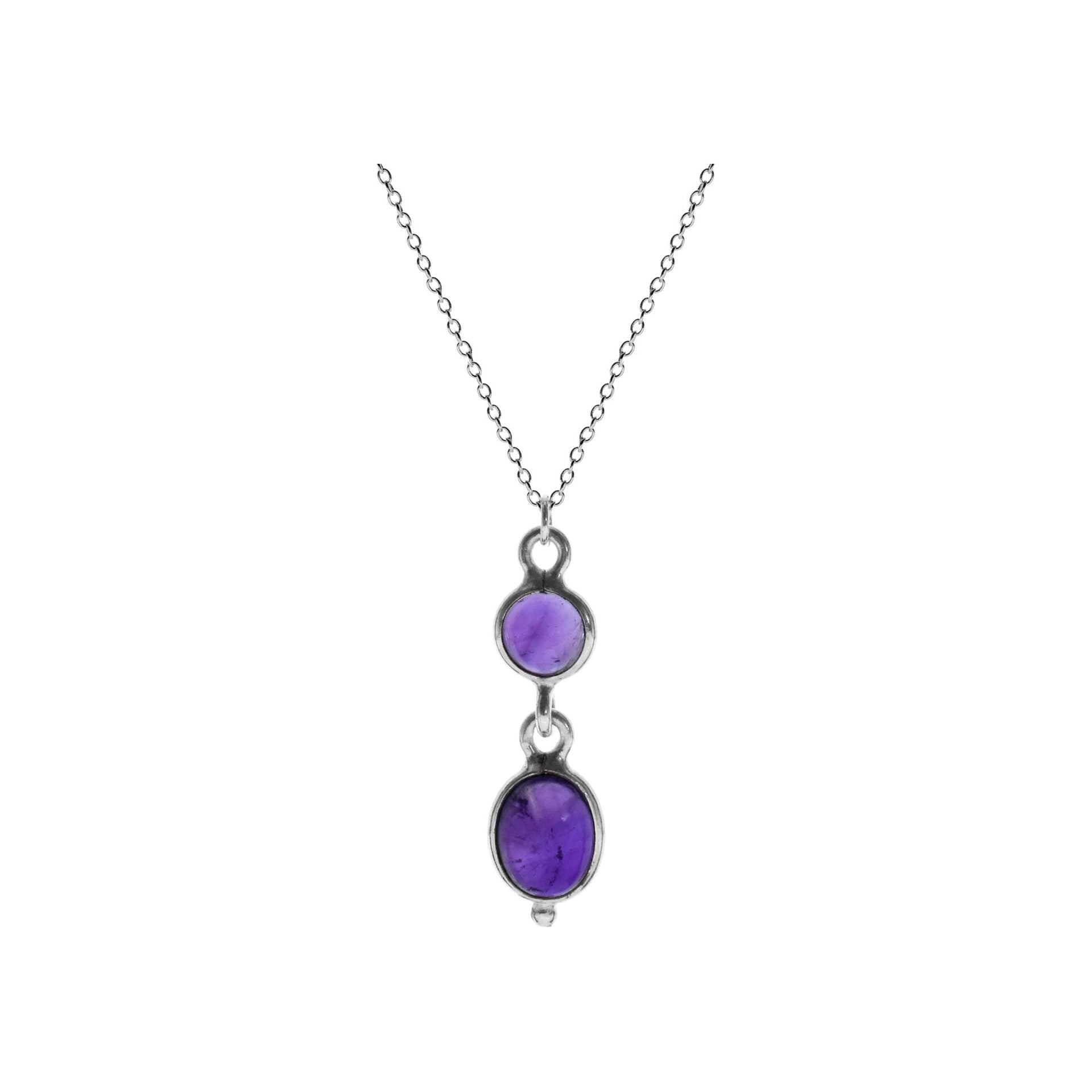 Chloe oval & round amethyst necklace