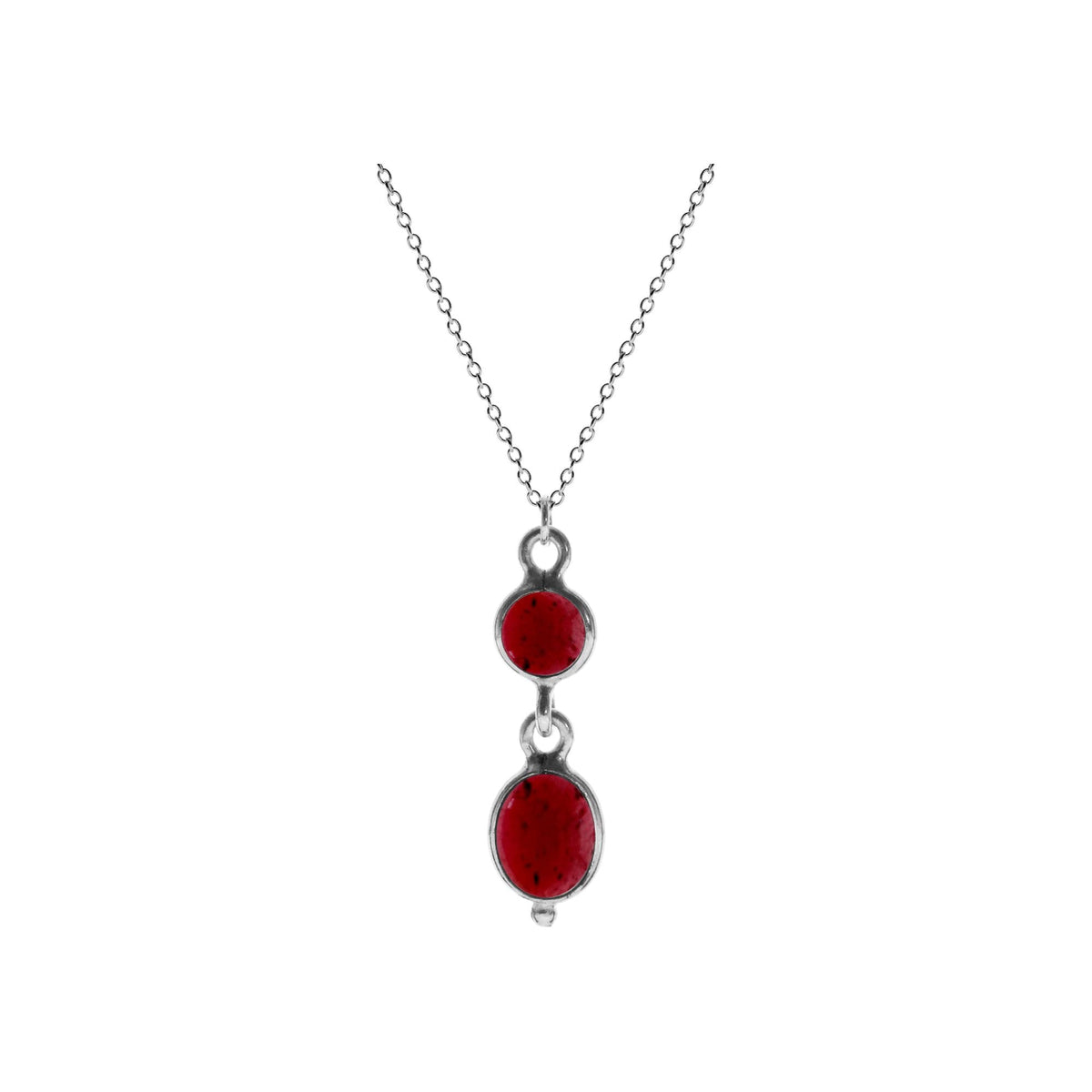 Bridget oval & round garnet necklace