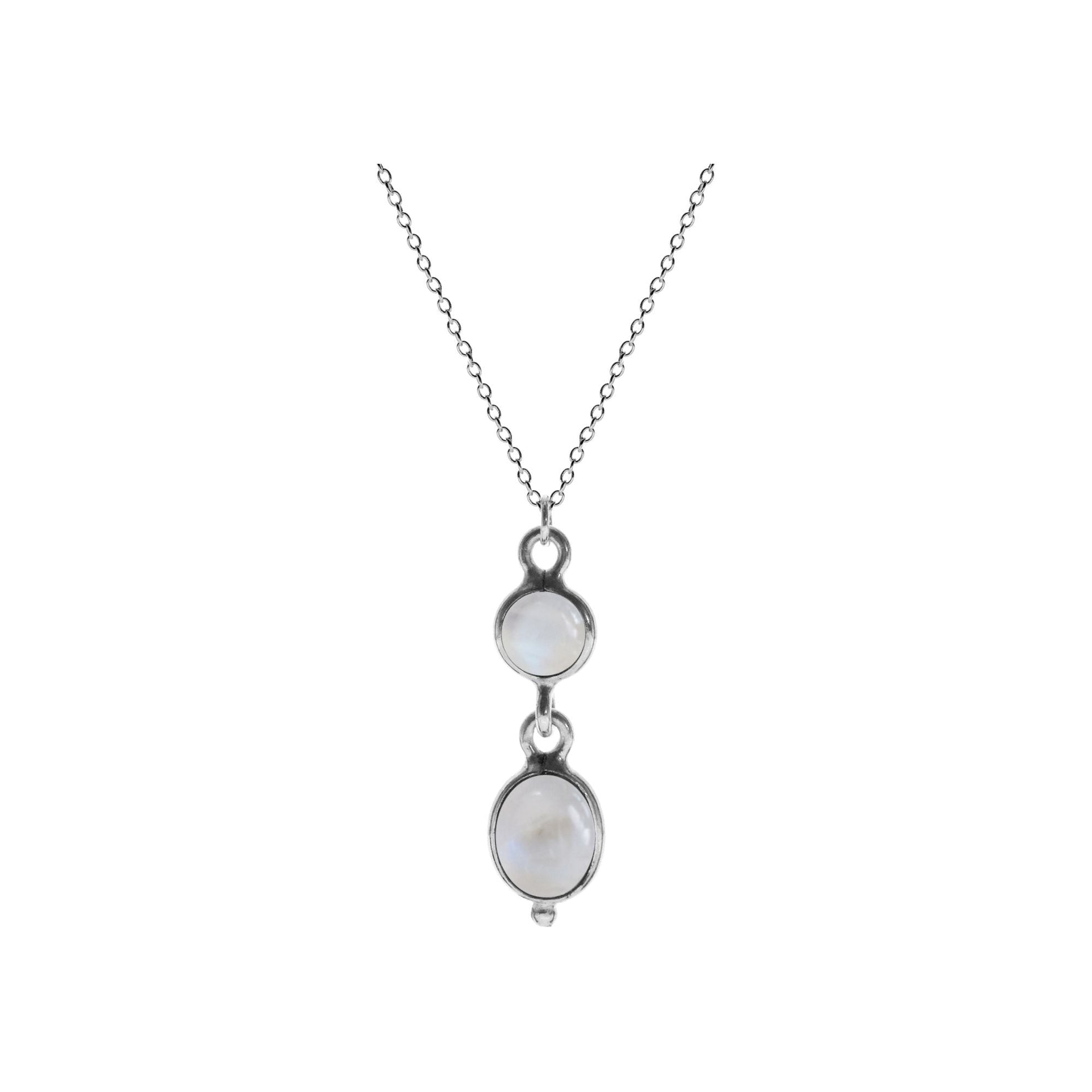 Bridget oval & round rainbow moonstone necklace