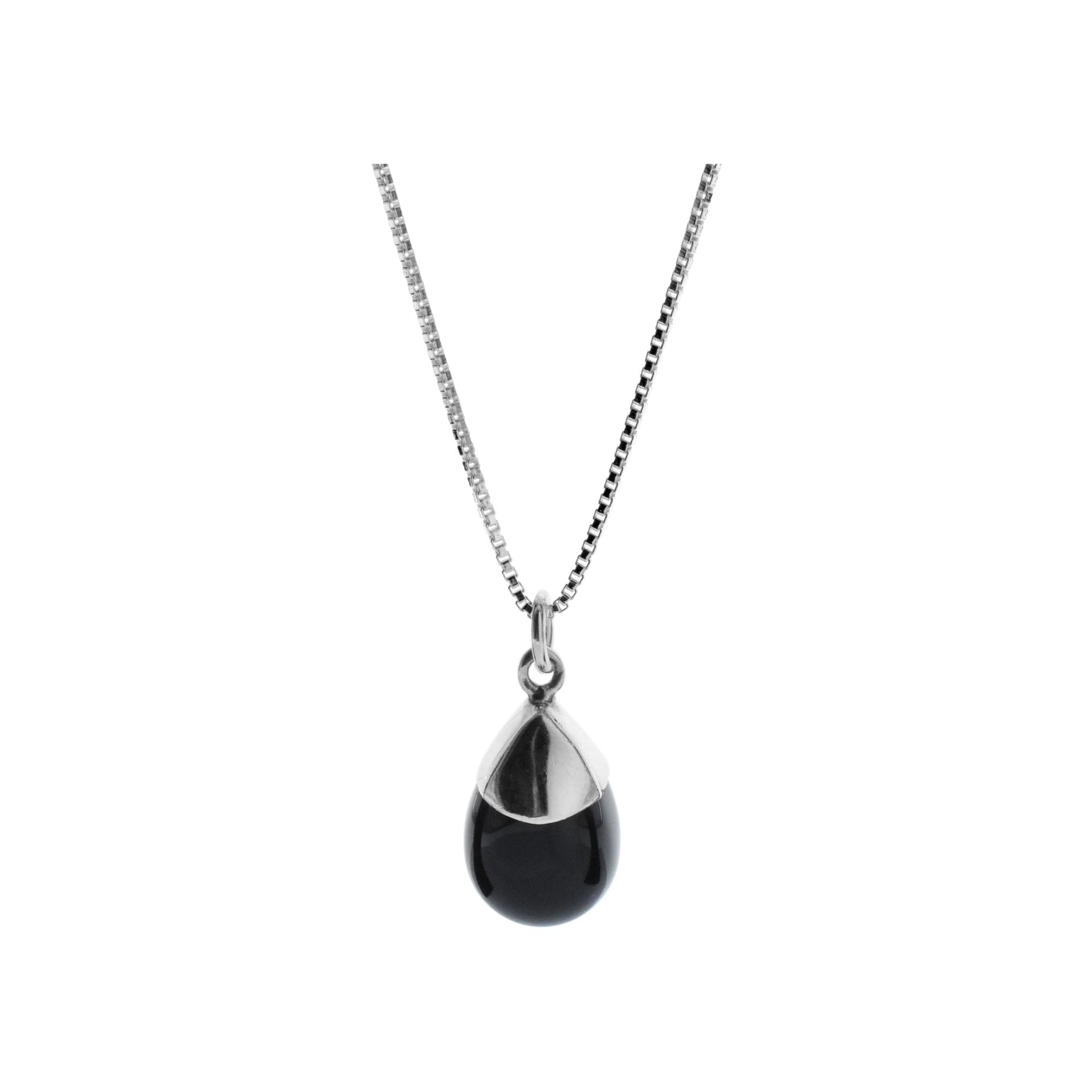 Chloe black onyx teardrop necklace