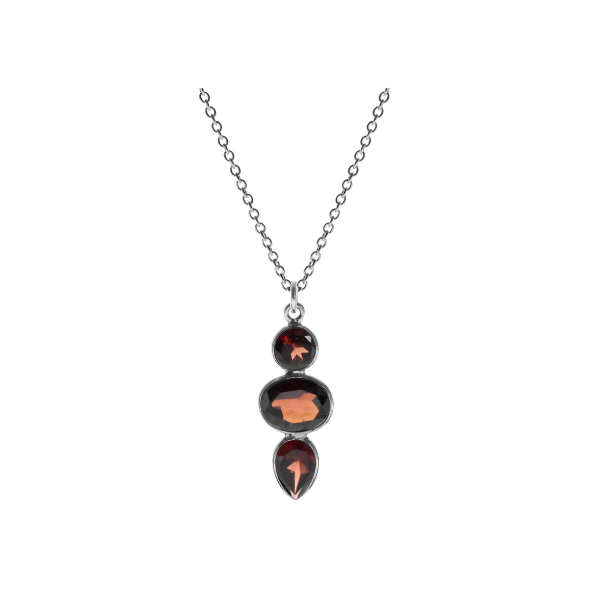 Bridget mixed shapes garnet necklace