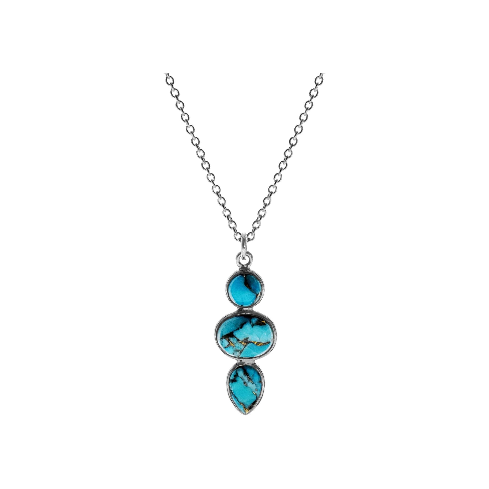 Chloe multi-shaped blue mohave necklace