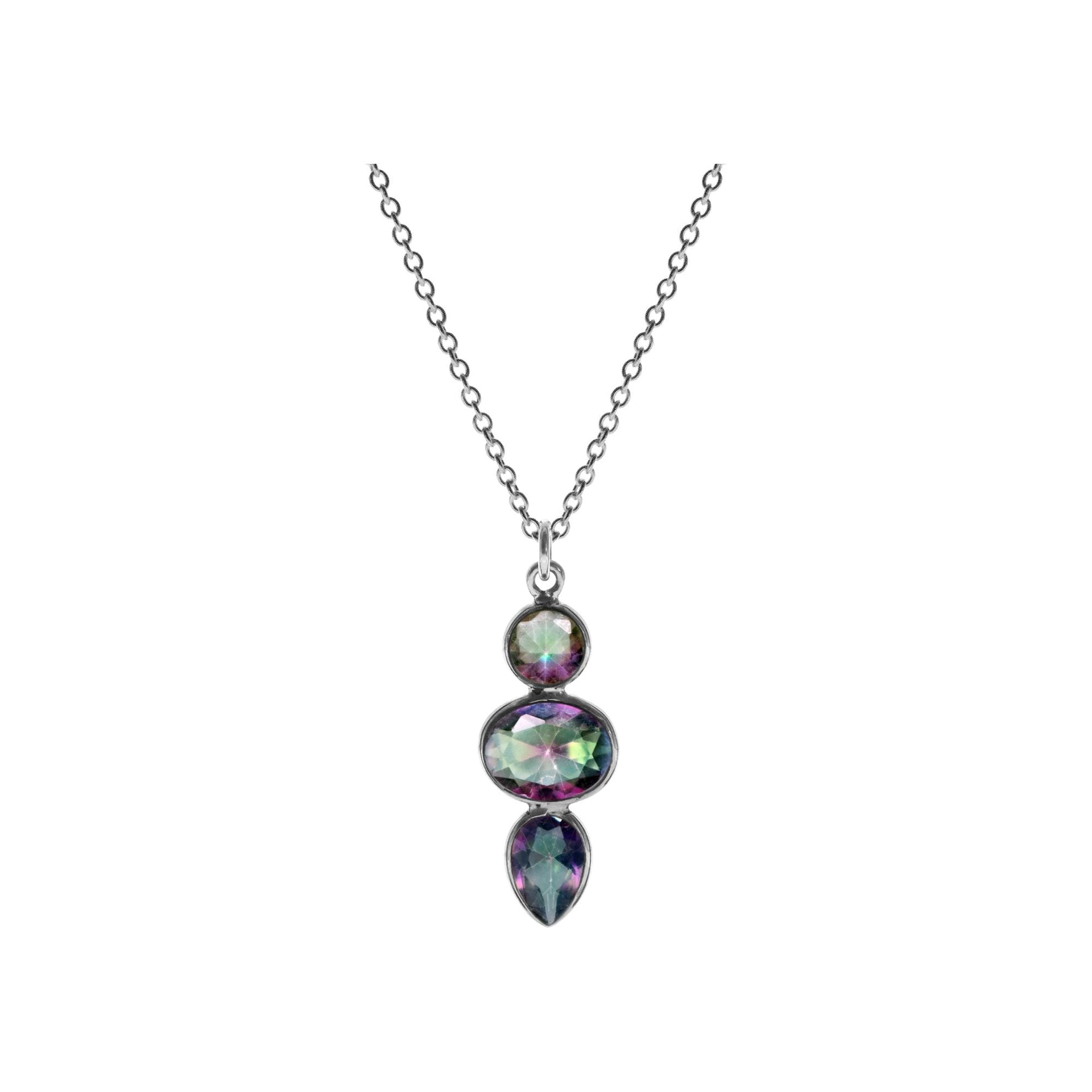 Chloe multi-shaped mystic topaz necklace