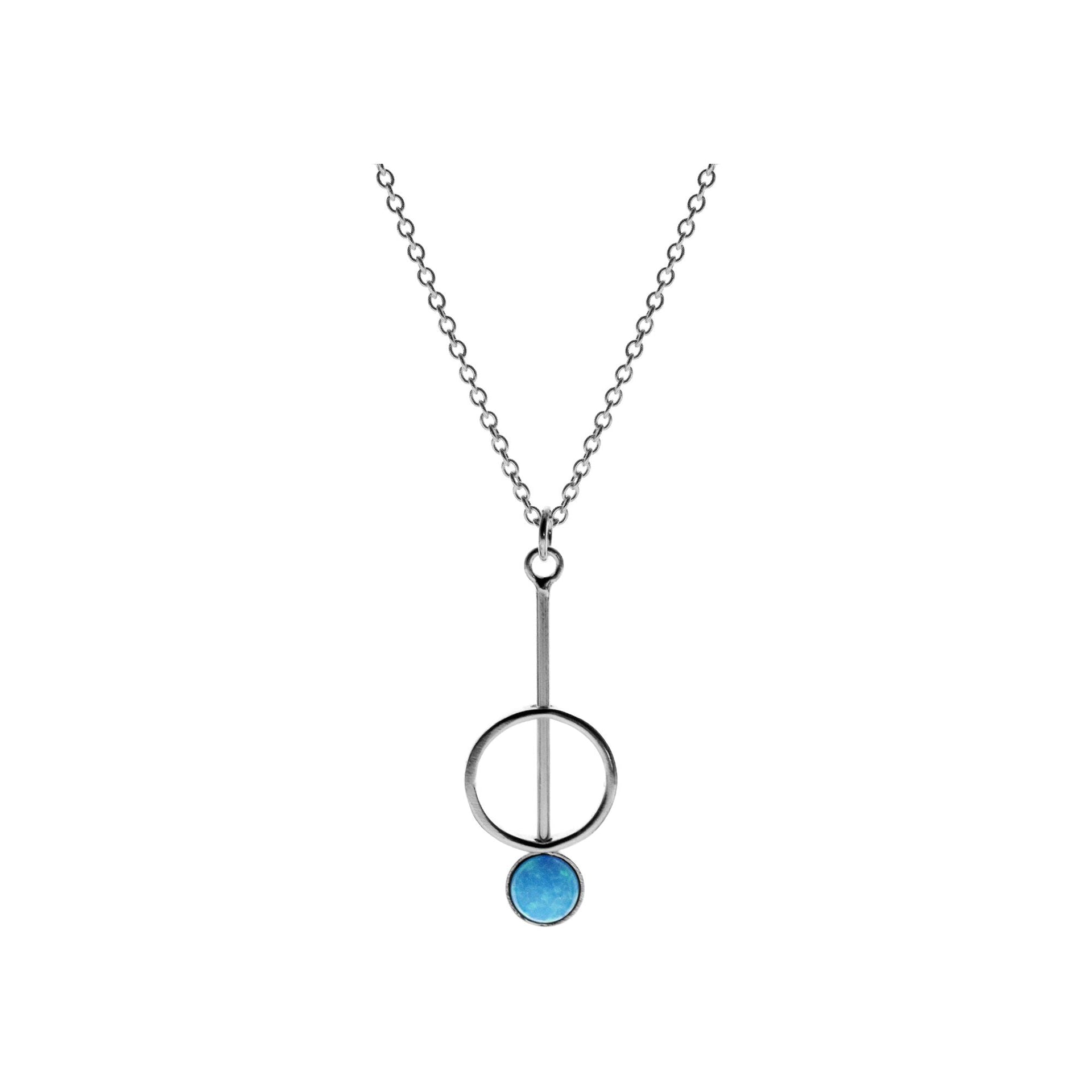 Chloe blue opalique pendulum necklace