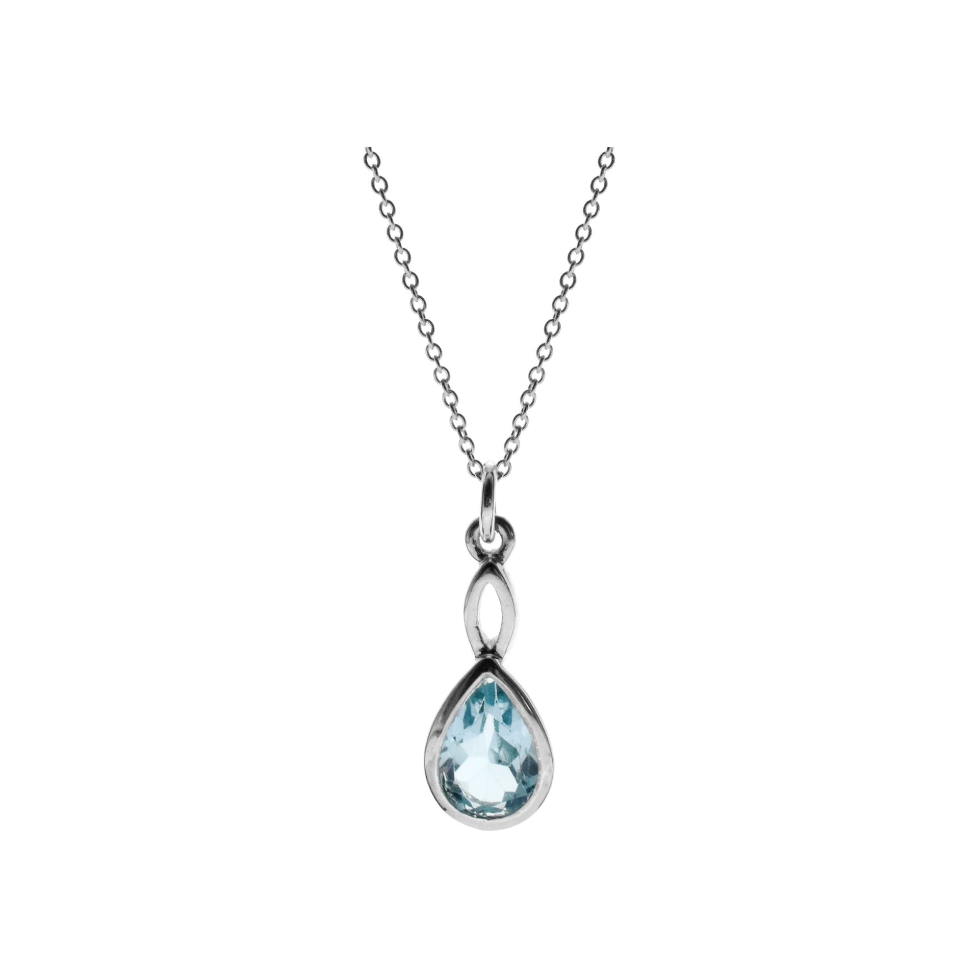 Chloe teardrop blue topaz necklace