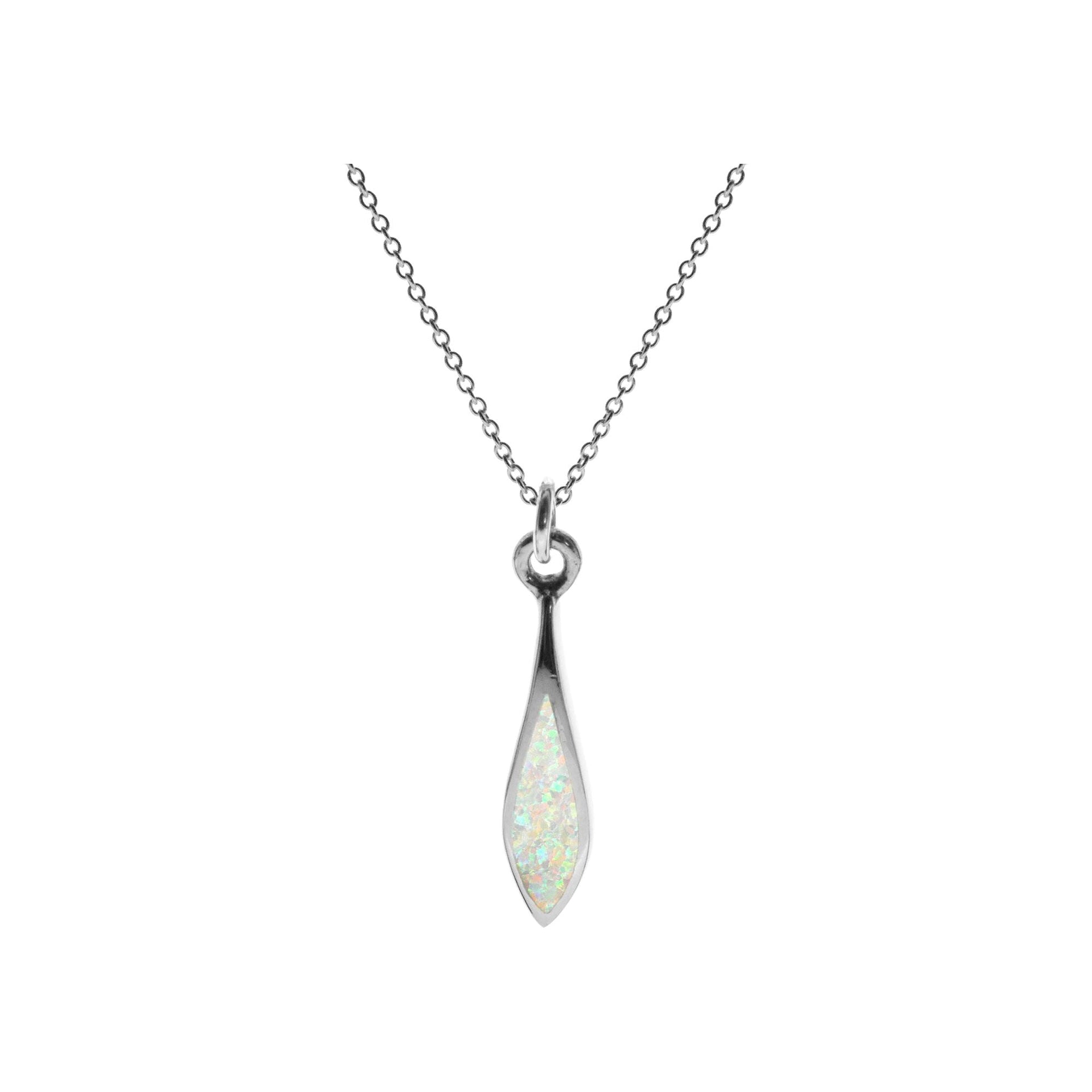 Chloe dart-shaped white opalique necklace