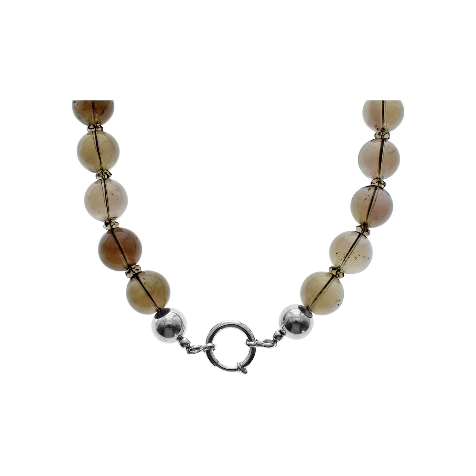 Chloe heavy smokey quartz beaded necklace