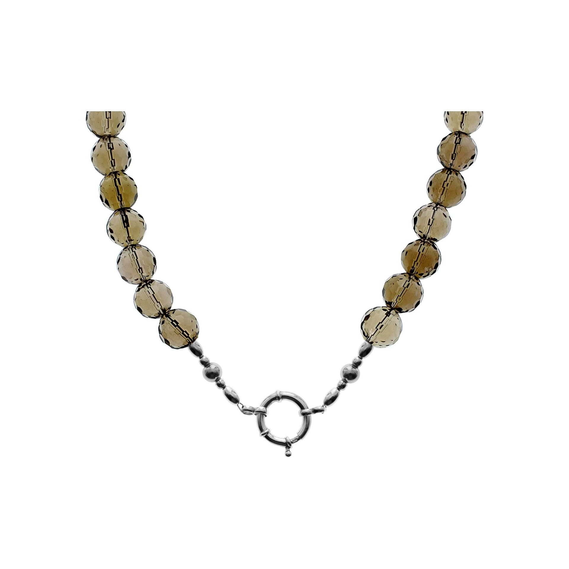Chloe smokey quartz beaded necklace