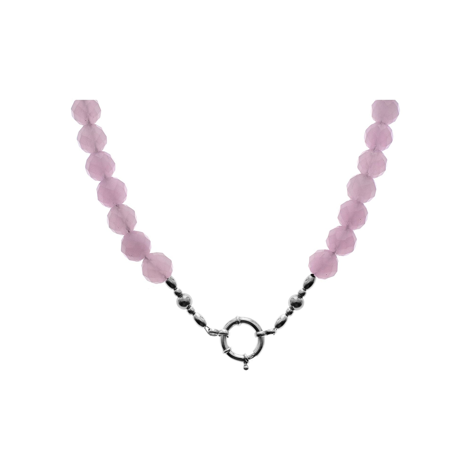 Chloe rose quartz beaded necklace