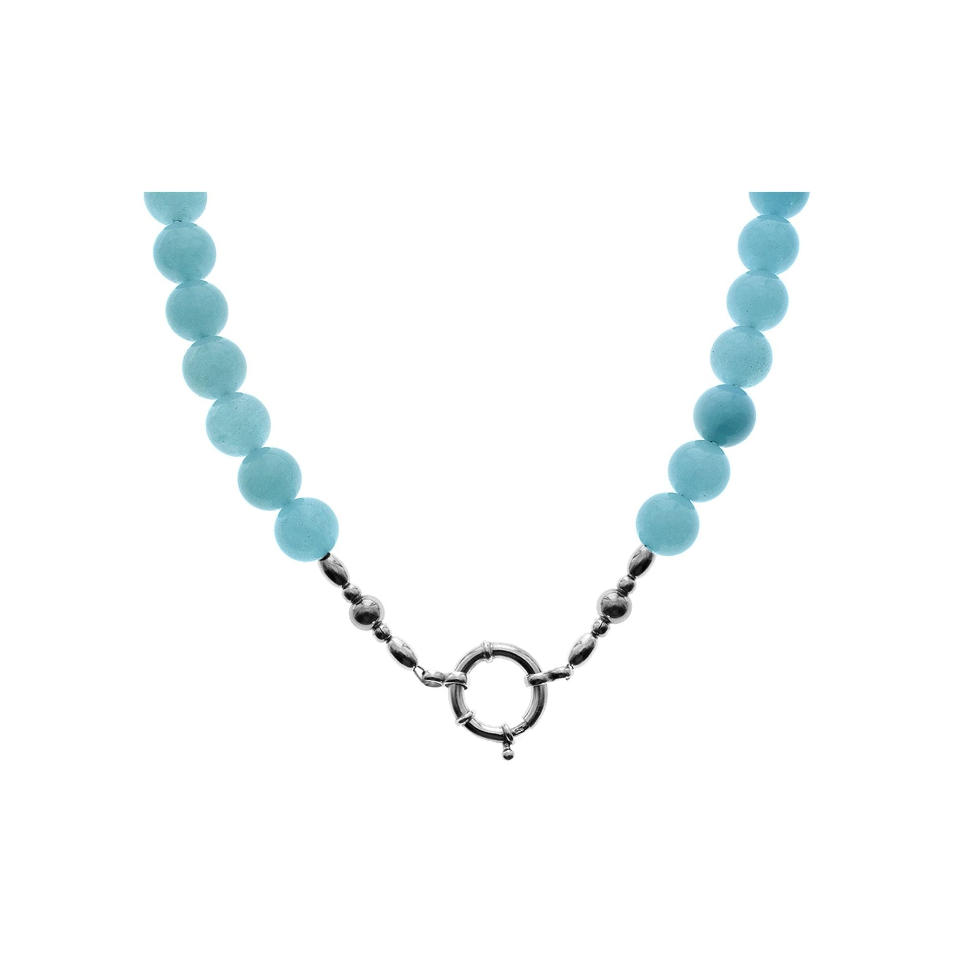 Chloe blue chalcedony beaded necklace