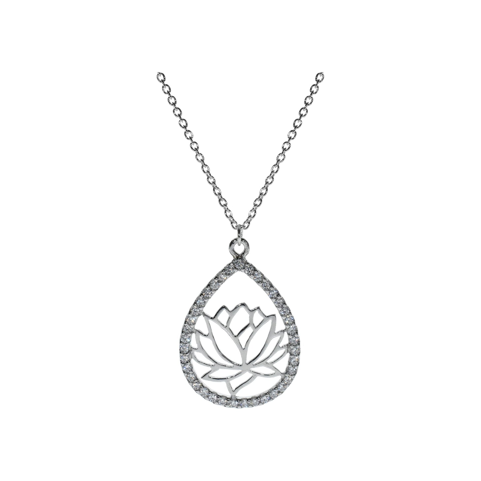 Chloe CZ water lily necklace