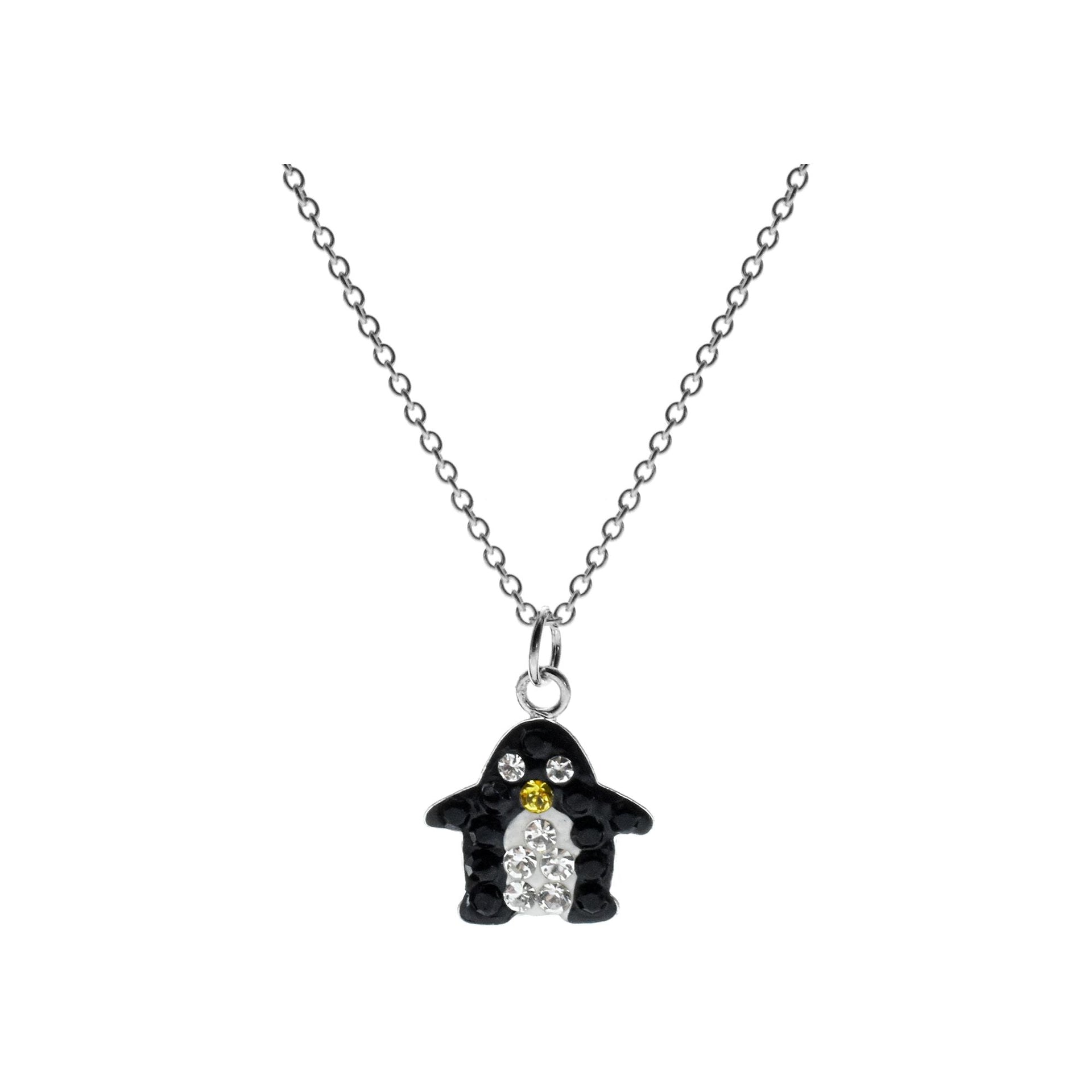Poppy penguin necklace with crystal